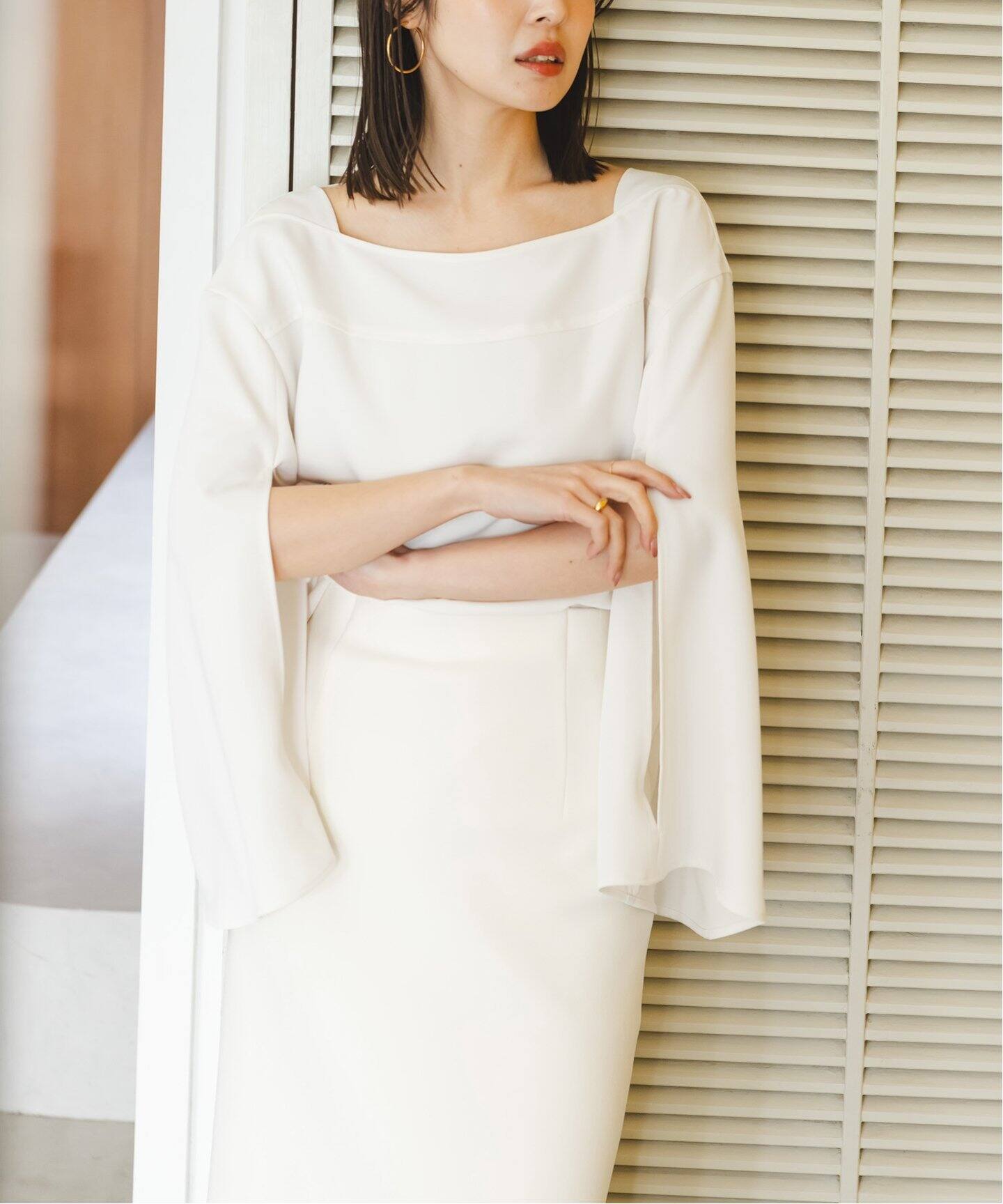 スリットスリーブブラウス（シャツ／ブラウス）｜NOBLE（ノーブル）の  