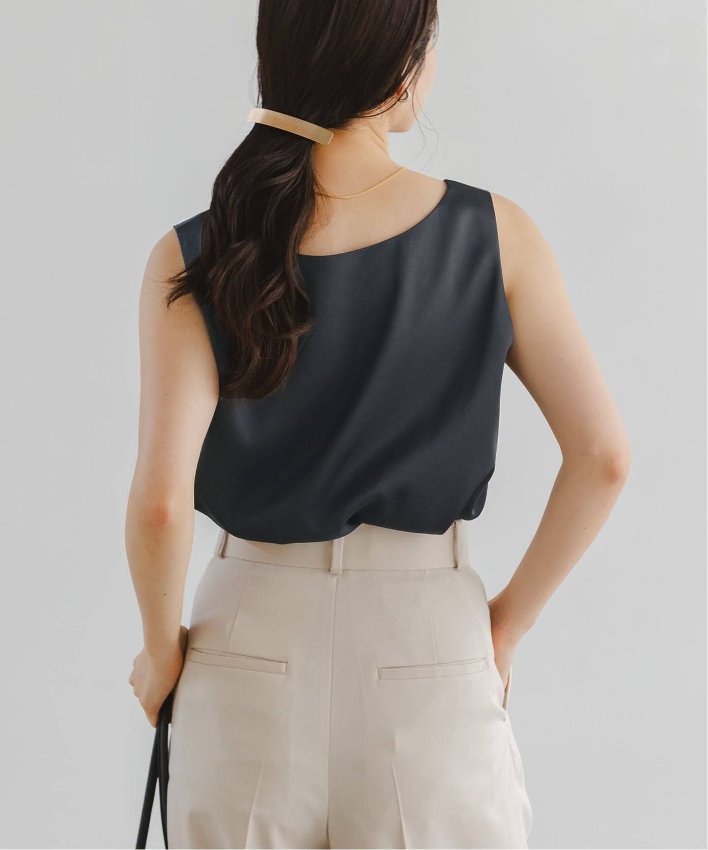 i♡3727　NOBLE ルナサテンデコルテ2WAYトップス NOBLE｜《追加3》【洗える】ルナサテンデコルテ2WAYトップス