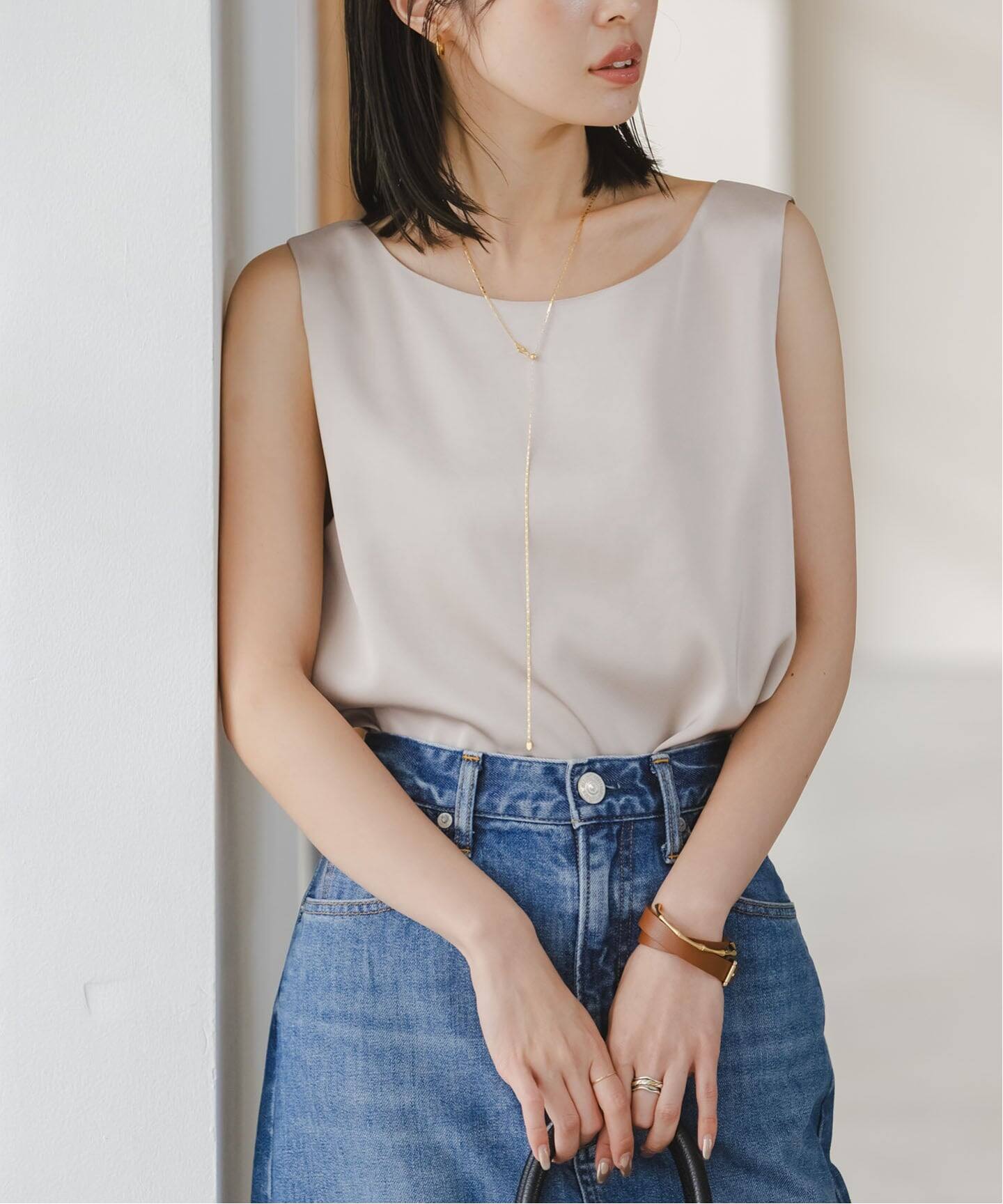 追加3》【洗える】ルナサテンデコルテ2WAYトップス（シャツ／ブラウス