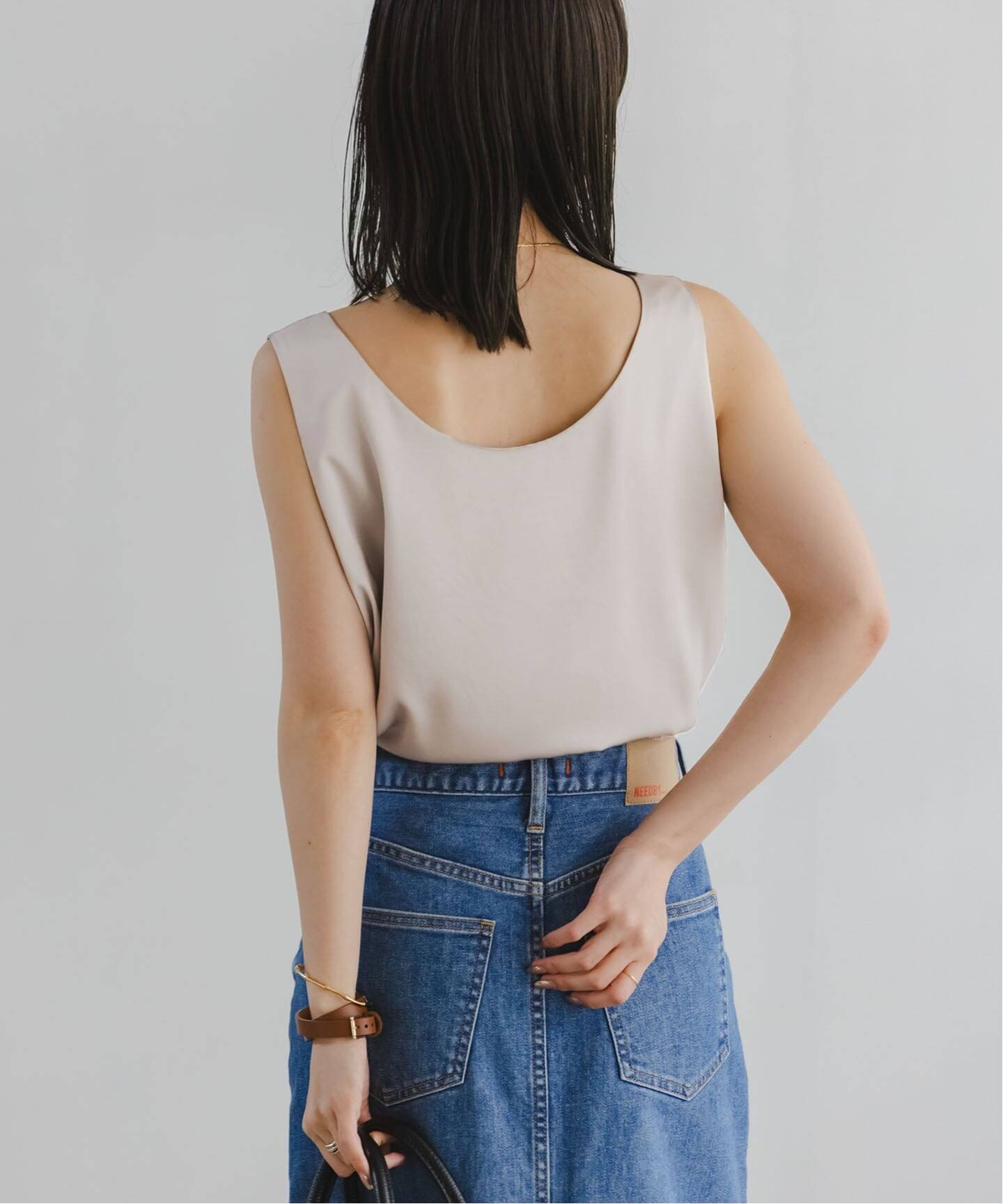 i♡3727　NOBLE ルナサテンデコルテ2WAYトップス 追加3》【洗える】ルナサテンデコルテ2WAYトップス（シャツ／ブラウス