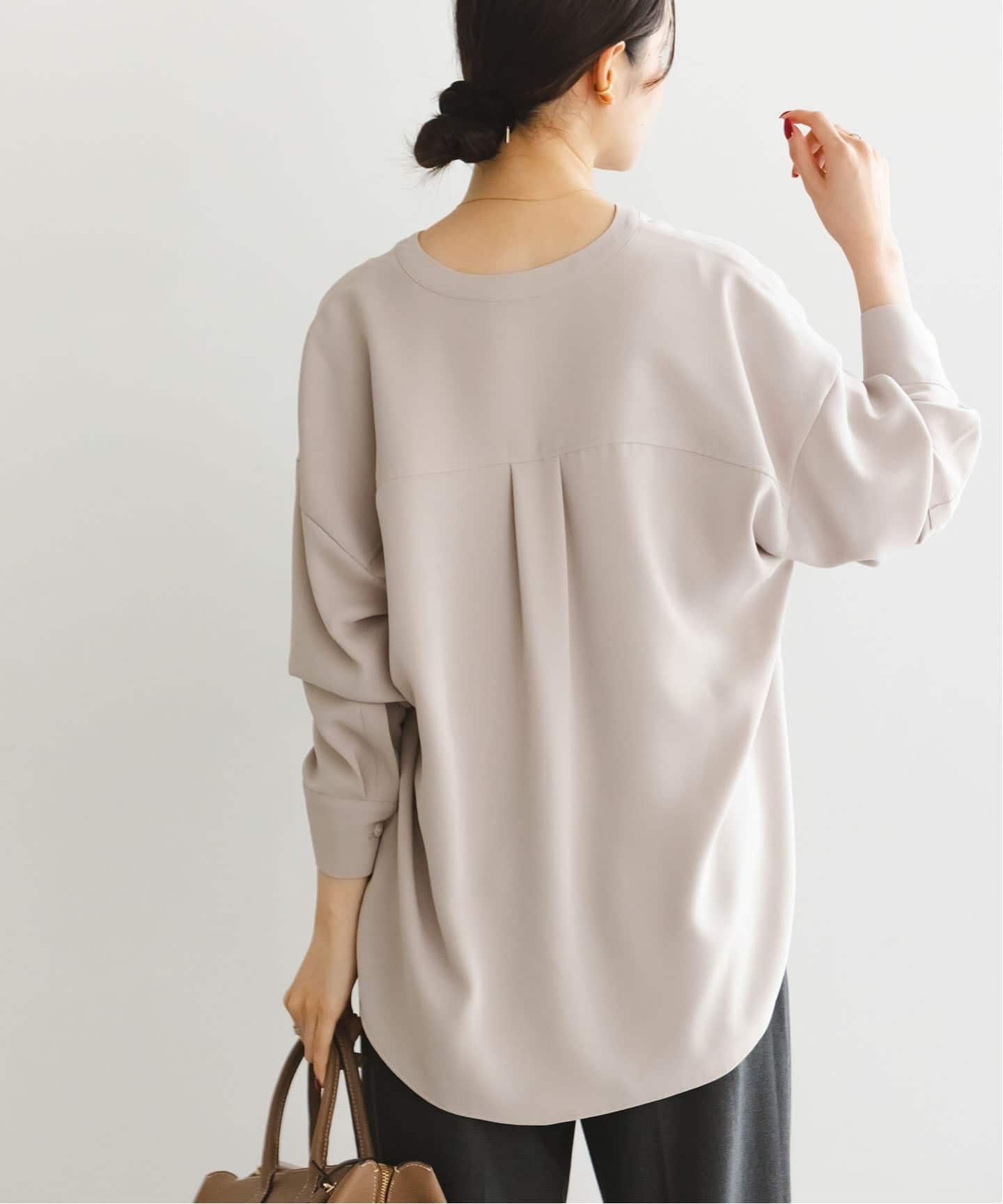 追加》ワークディテールドレープシャツ（シャツ／ブラウス