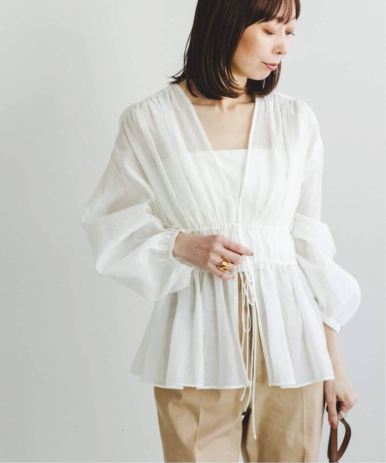 追加》【洗える】シアー楊柳ギャザーブラウス 2（シャツ／ブラウス  