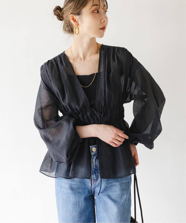 追加》【洗える】シアー楊柳ギャザーブラウス 2（シャツ／ブラウス  