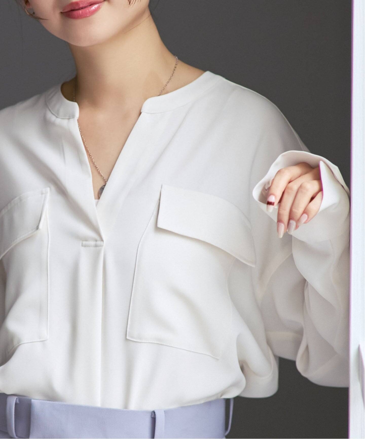 追加予約・WEB限定カラー》ワークディテールドレープシャツ（シャツ