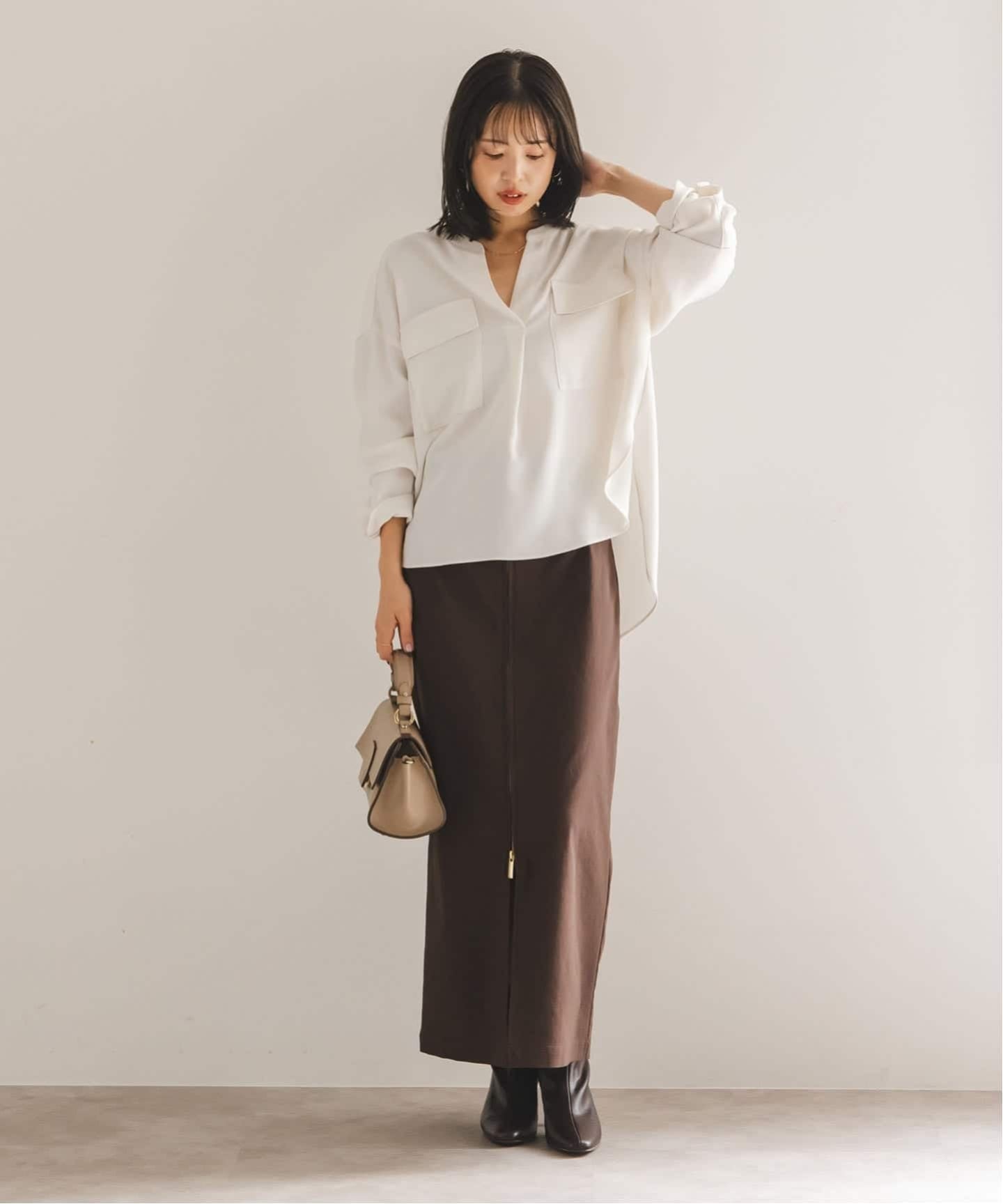 追加予約・WEB限定カラー》ワークディテールドレープシャツ（シャツ