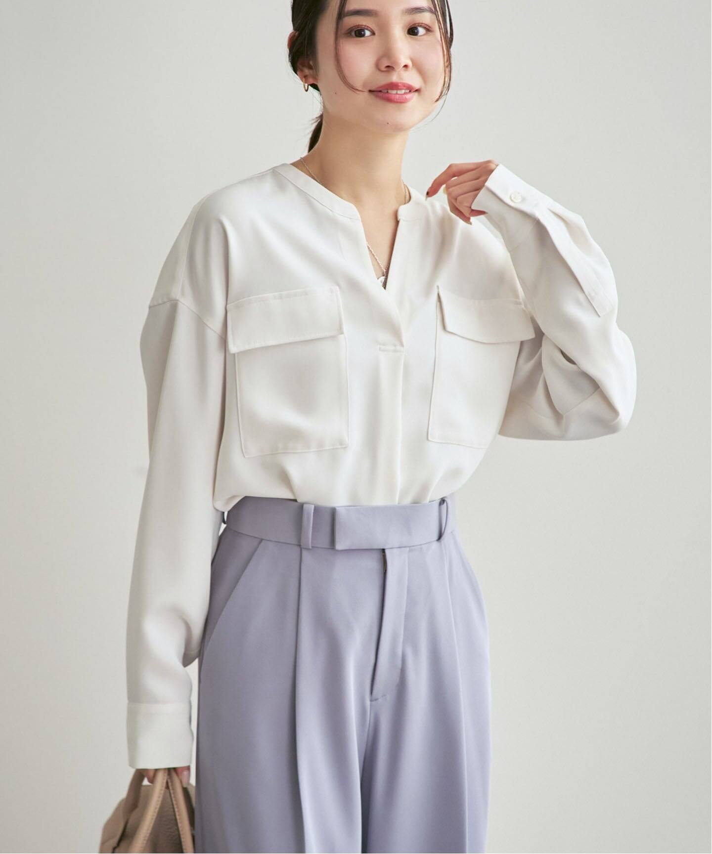 追加予約・WEB限定カラー》ワークディテールドレープシャツ（シャツ