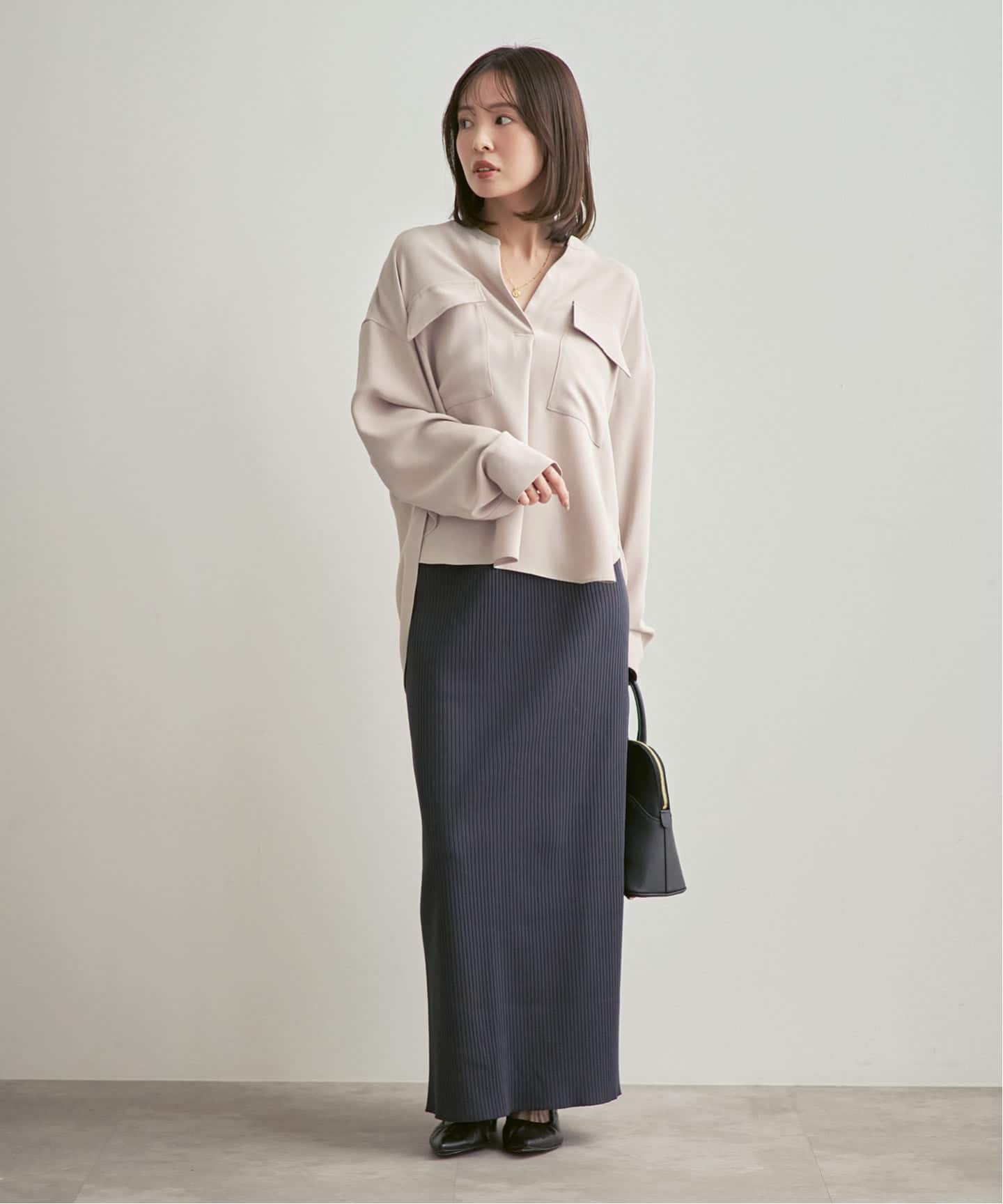 追加・WEB限定カラー》ワークディテールドレープシャツ（シャツ