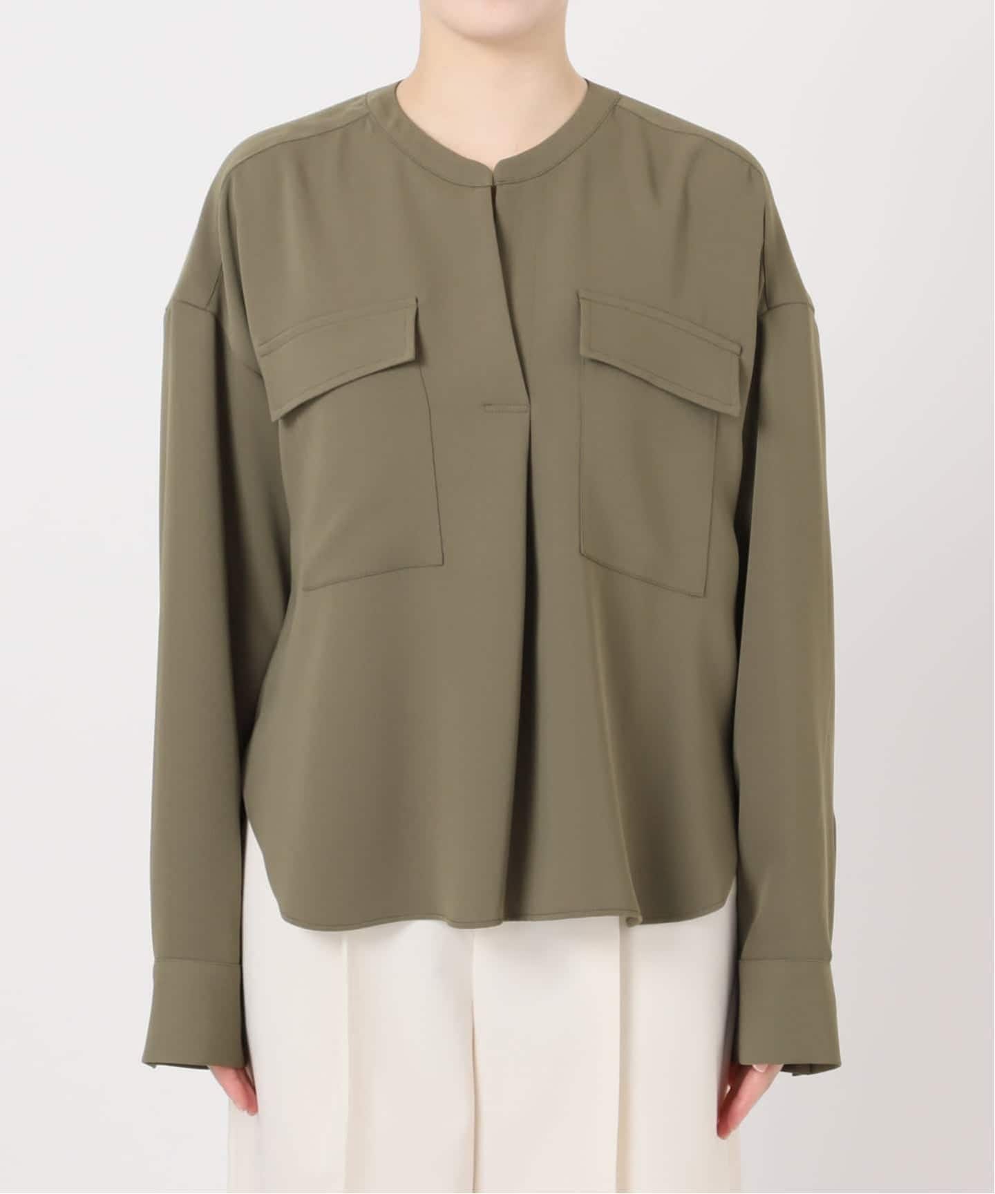 追加・WEB限定カラー》ワークディテールドレープシャツ（シャツ