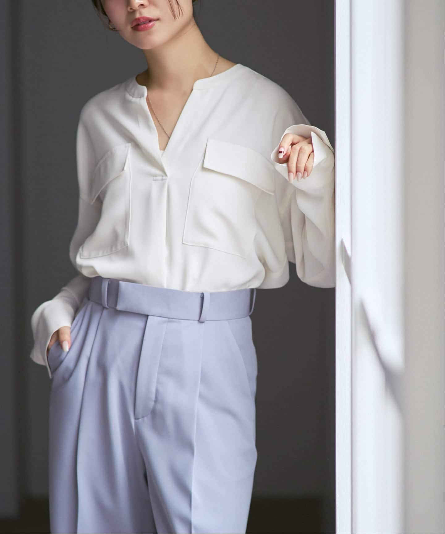 追加予約・WEB限定カラー》ワークディテールドレープシャツ（シャツ