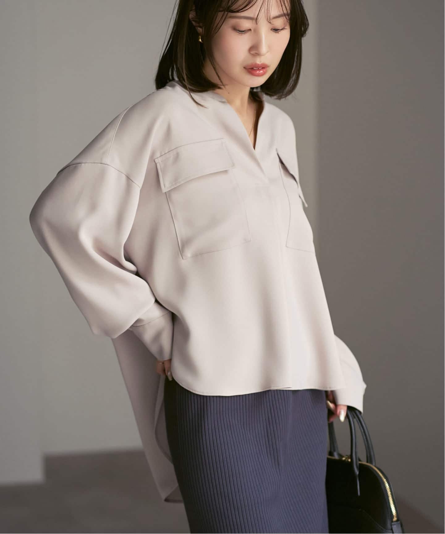 追加予約・WEB限定カラー》ワークディテールドレープシャツ（シャツ