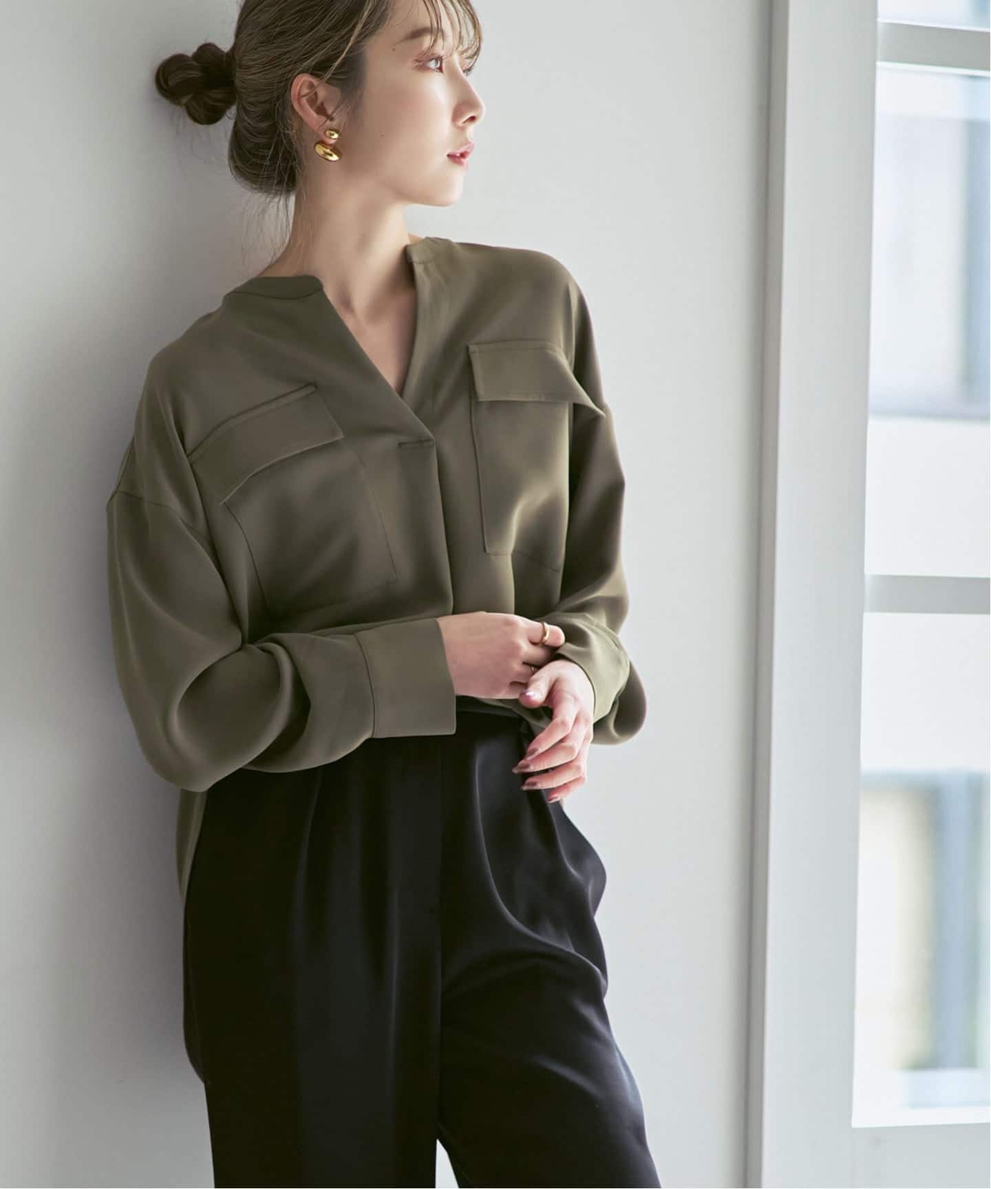 追加予約・WEB限定カラー》ワークディテールドレープシャツ（シャツ