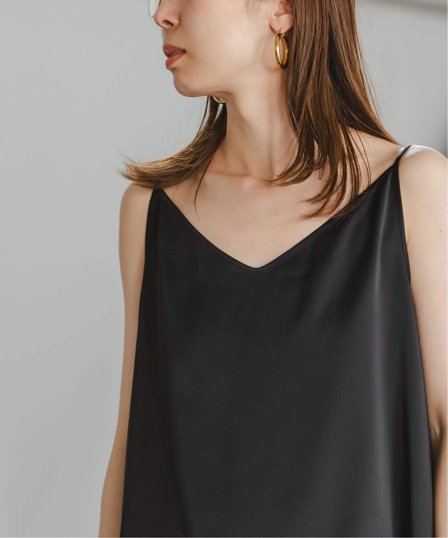 【本日まで】NOBLE メルティサテン2WAYキャミ ブラック NOBLE｜【洗える】メルティサテン2WAYキャミ | Rakuten Fashion