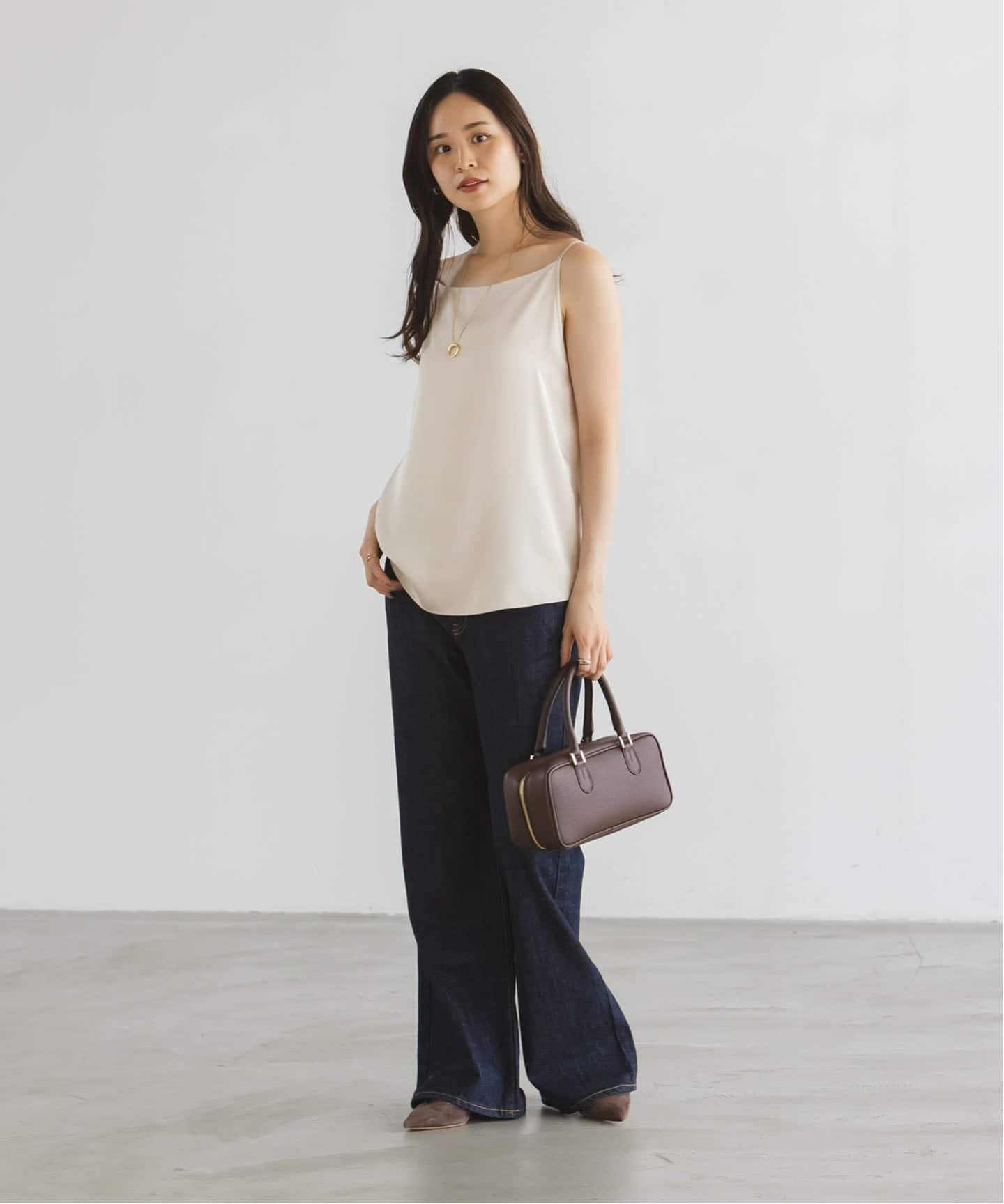 【本日まで】NOBLE メルティサテン2WAYキャミ ブラック ノーブル NOBLE メルティサテン2WAYキャミ （ブラック