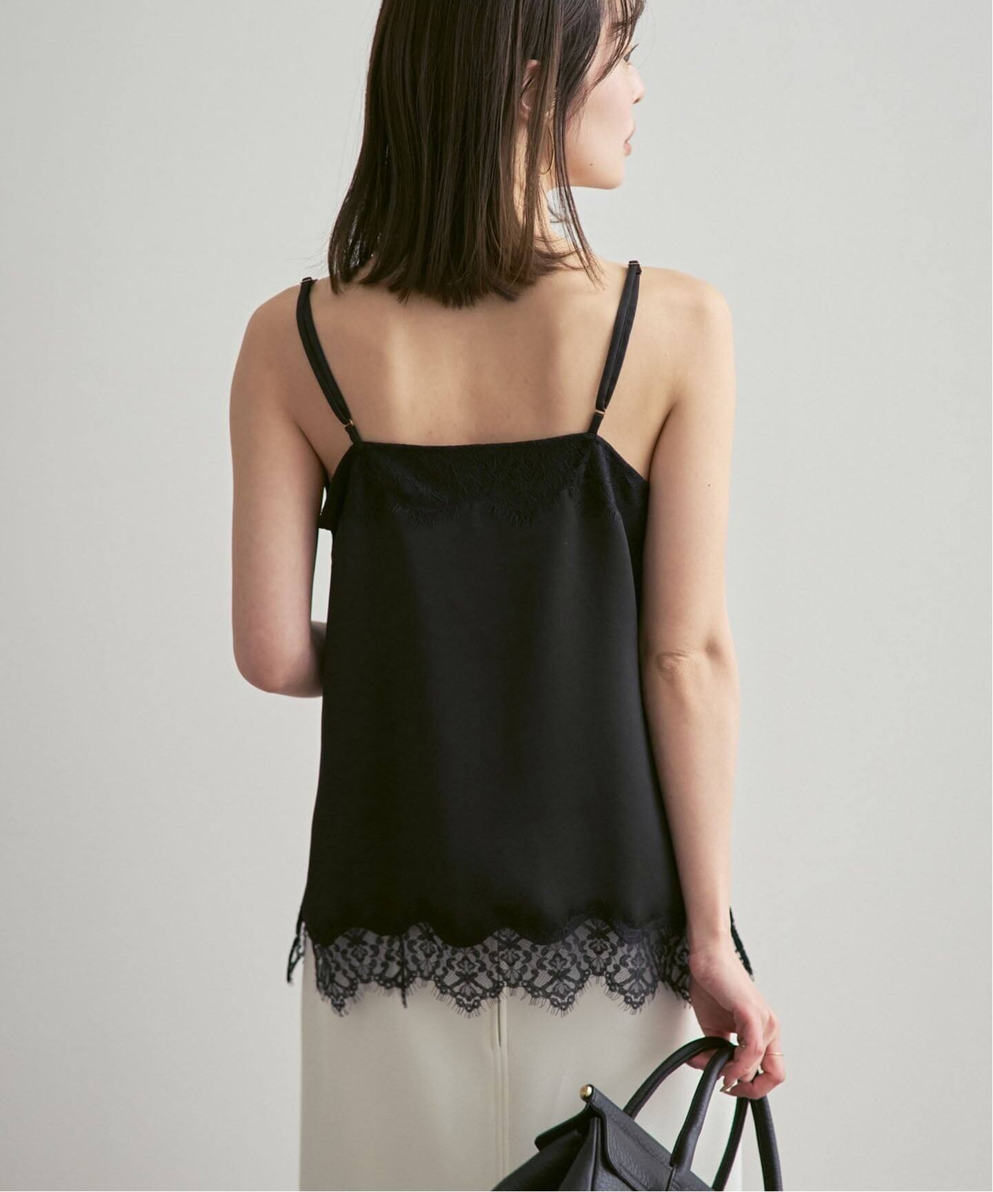 【未使用】NOBLE リバーレースサテンキャミソール リバーレーストリミングサテンキャミソール（キャミソール）｜NOBLE