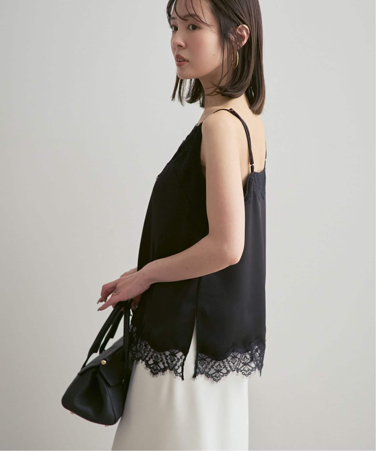 追加予約》リバーレーストリミングサテンキャミソール（キャミソール