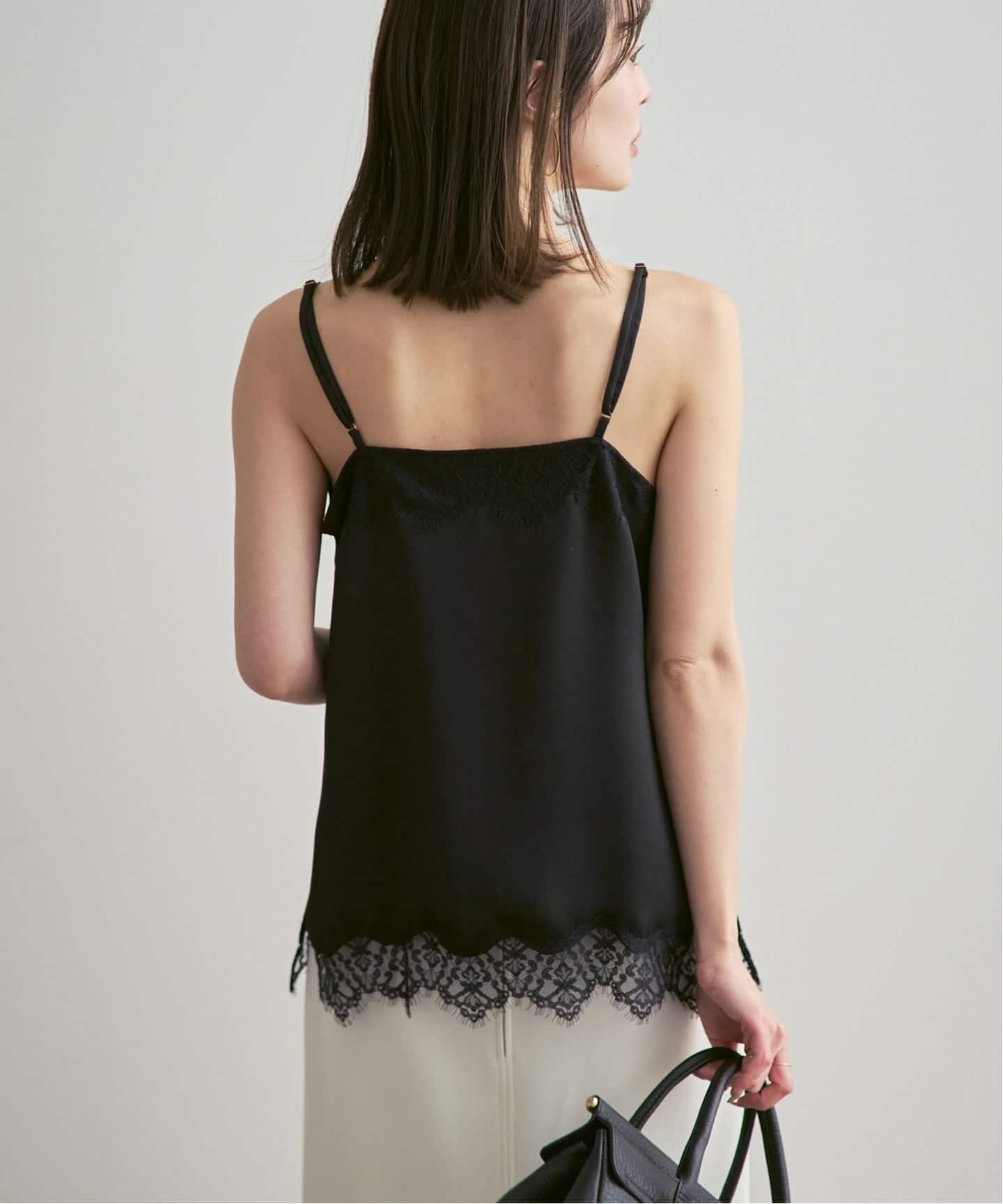 追加予約》リバーレーストリミングサテンキャミソール（キャミソール