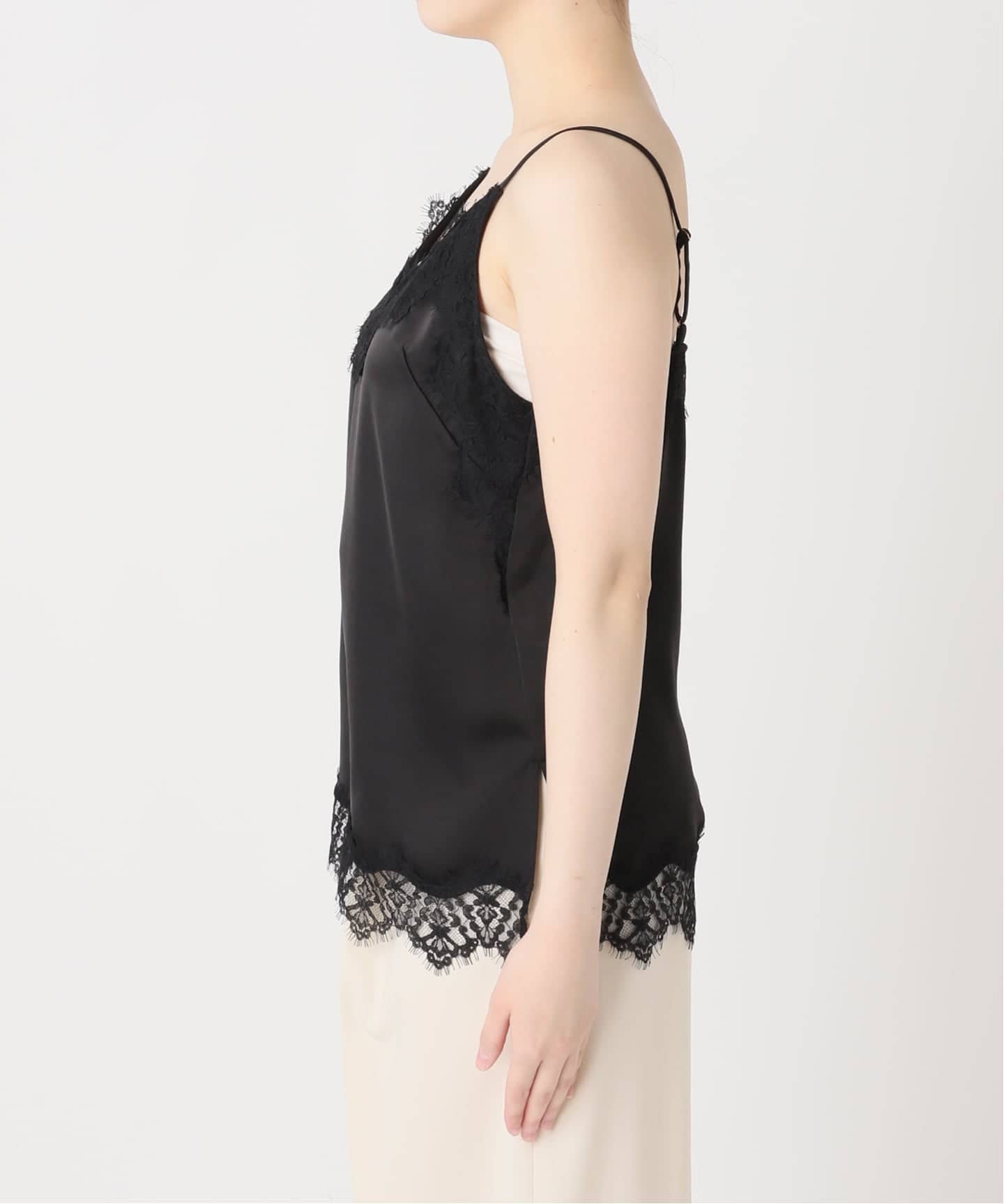 追加予約》リバーレーストリミングサテンキャミソール（キャミソール