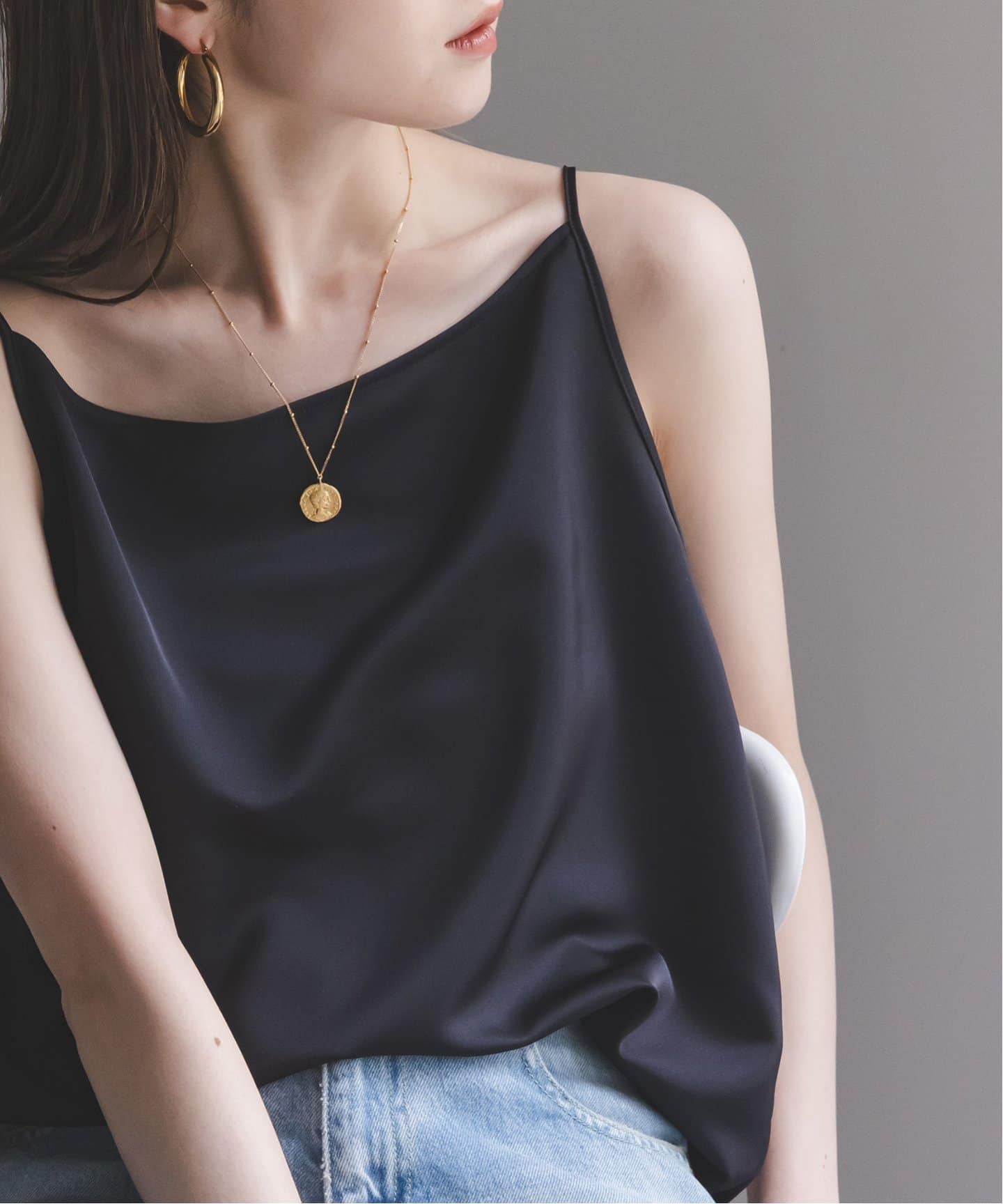 プレーンサテン2WAYキャミ（キャミソール）｜NOBLE（ノーブル