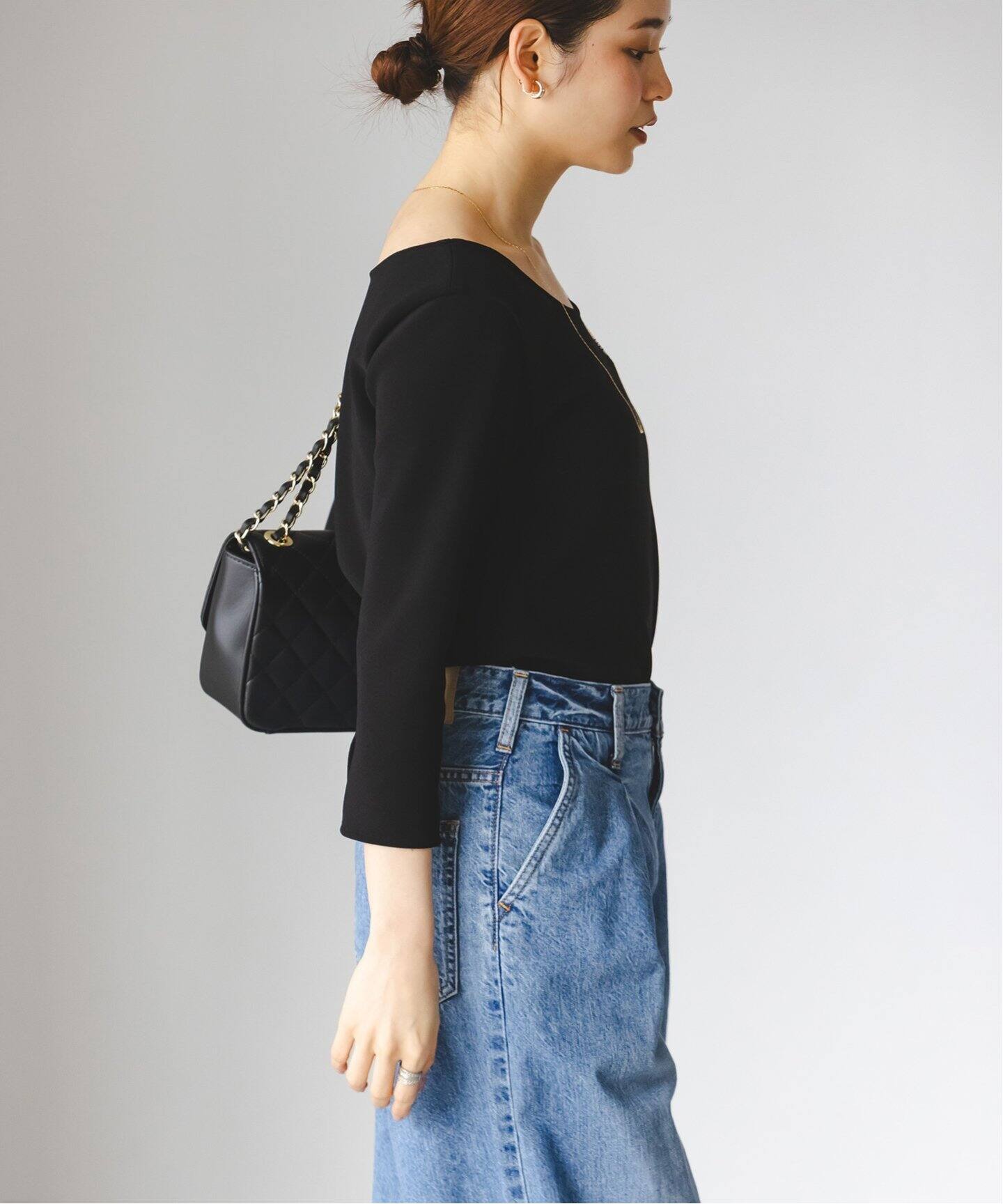 NOBLE ニットライクジョーゼット2wayブラウス 追加2》ニットライクジョーゼット2wayブラウス（シャツ／ブラウス