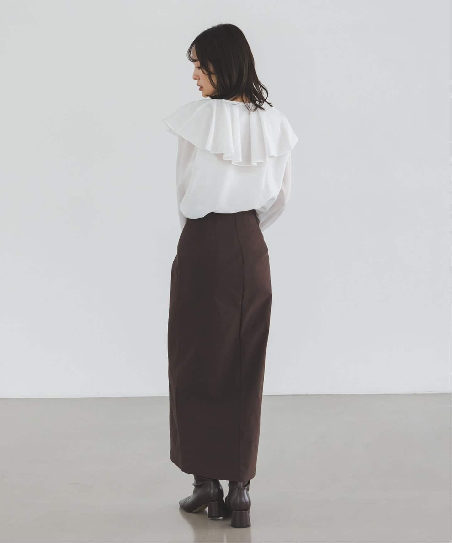 追加》ブライトシアーフリルブラウス（シャツ／ブラウス）｜NOBLE