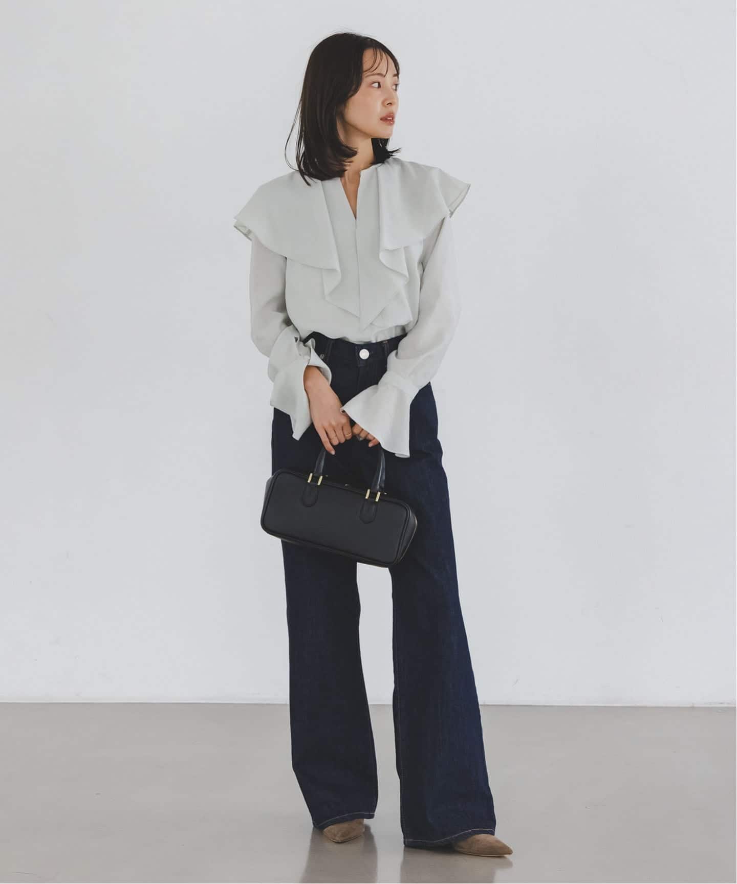 追加》ブライトシアーフリルブラウス（シャツ／ブラウス）｜NOBLE