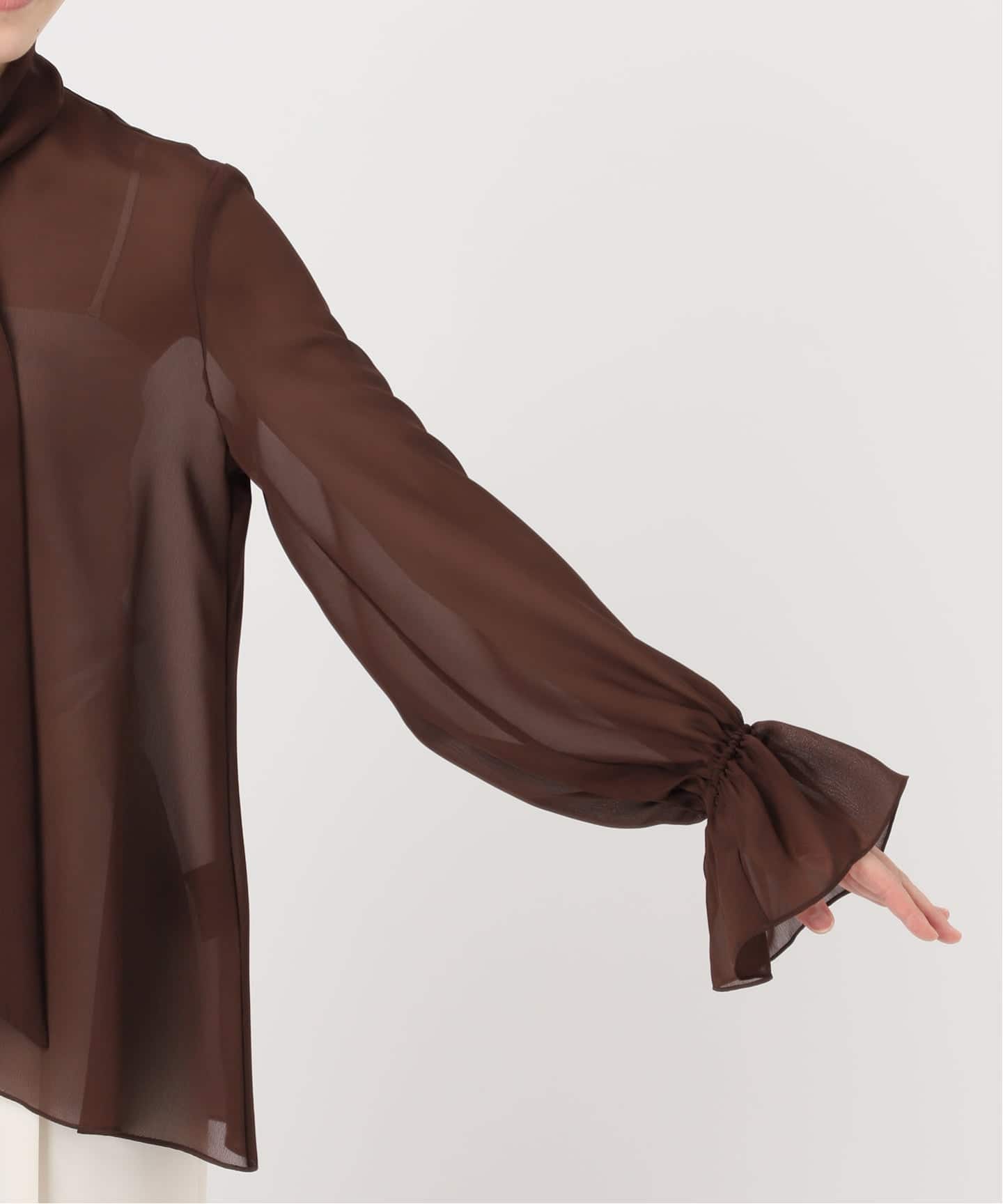 WEB・一部店舗追加》シルキークロスボータイブラウス（シャツ