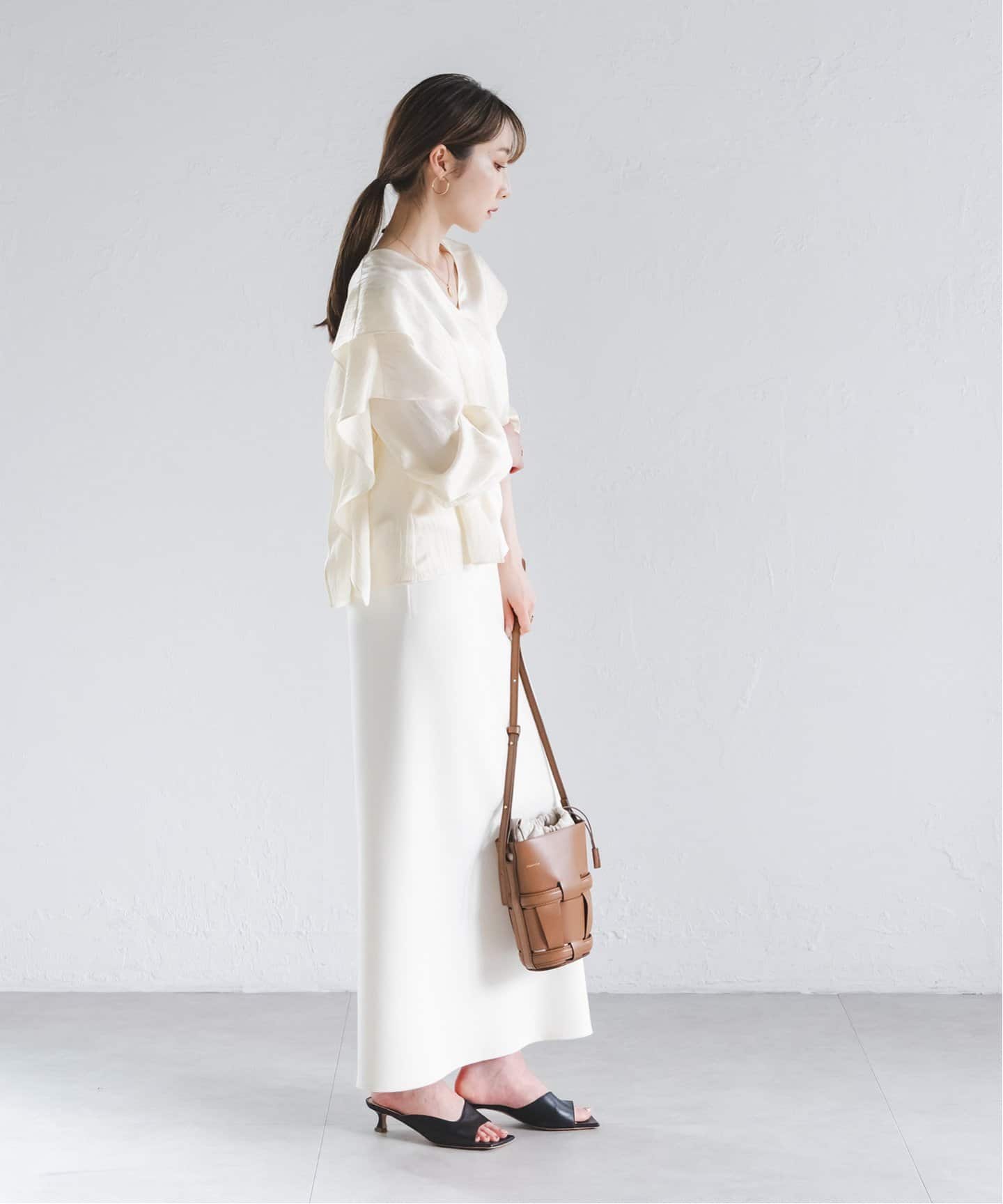 シボサテンレイヤースリーブブラウス（シャツ／ブラウス）｜NOBLE