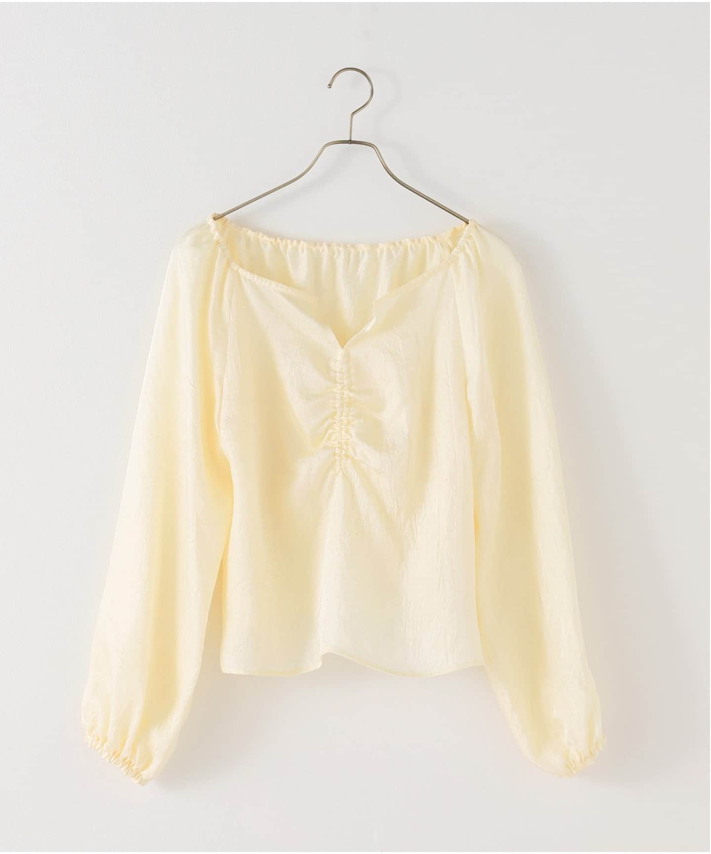 美品　25SS noble ノーブル　ラスタークリースツイルパフブラウス ラスタークリースツイルパフブラウス（シャツ／ブラウス