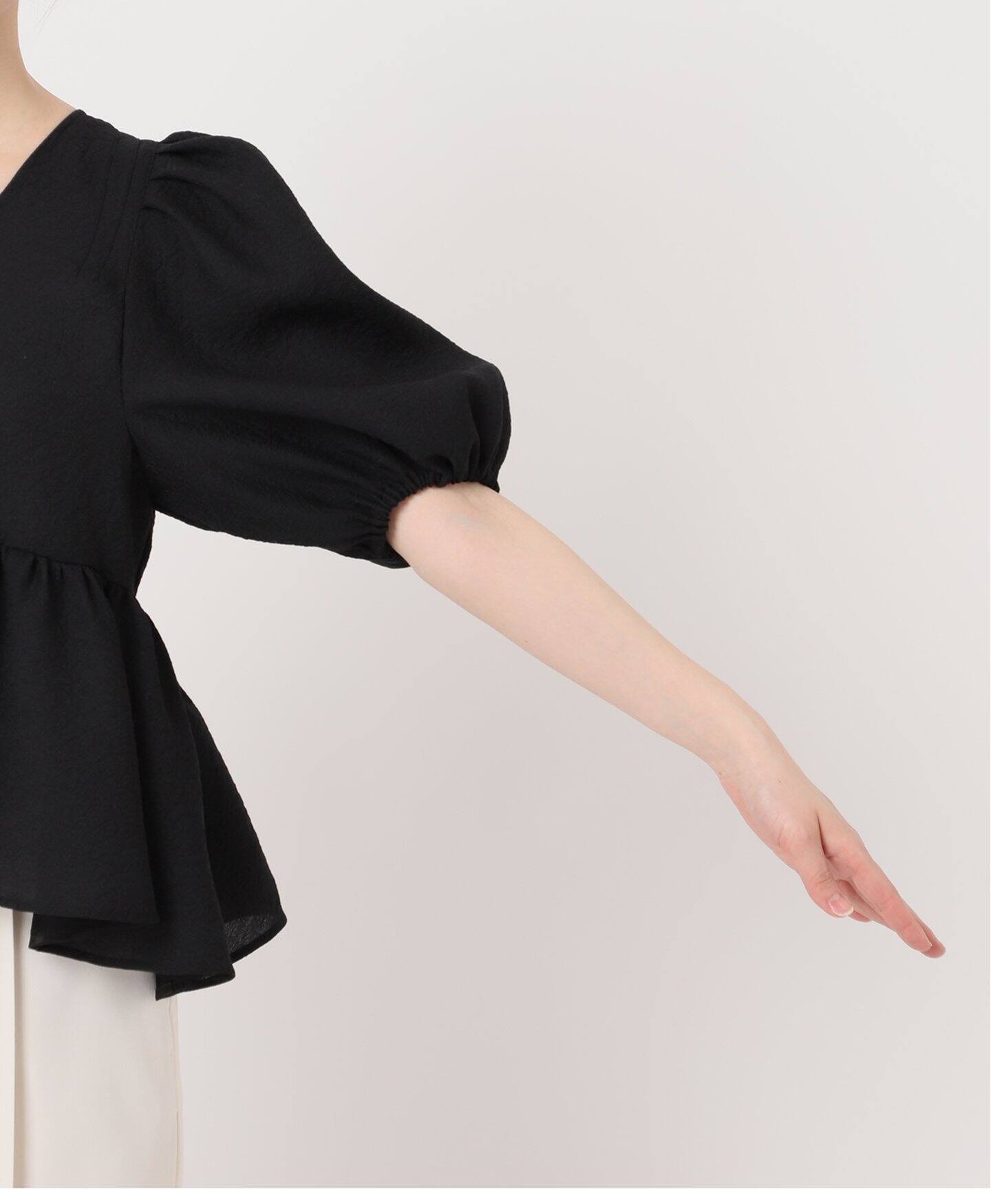 Noble ノーブル2025SS シアーノイズジャガードブラウス ホワイト