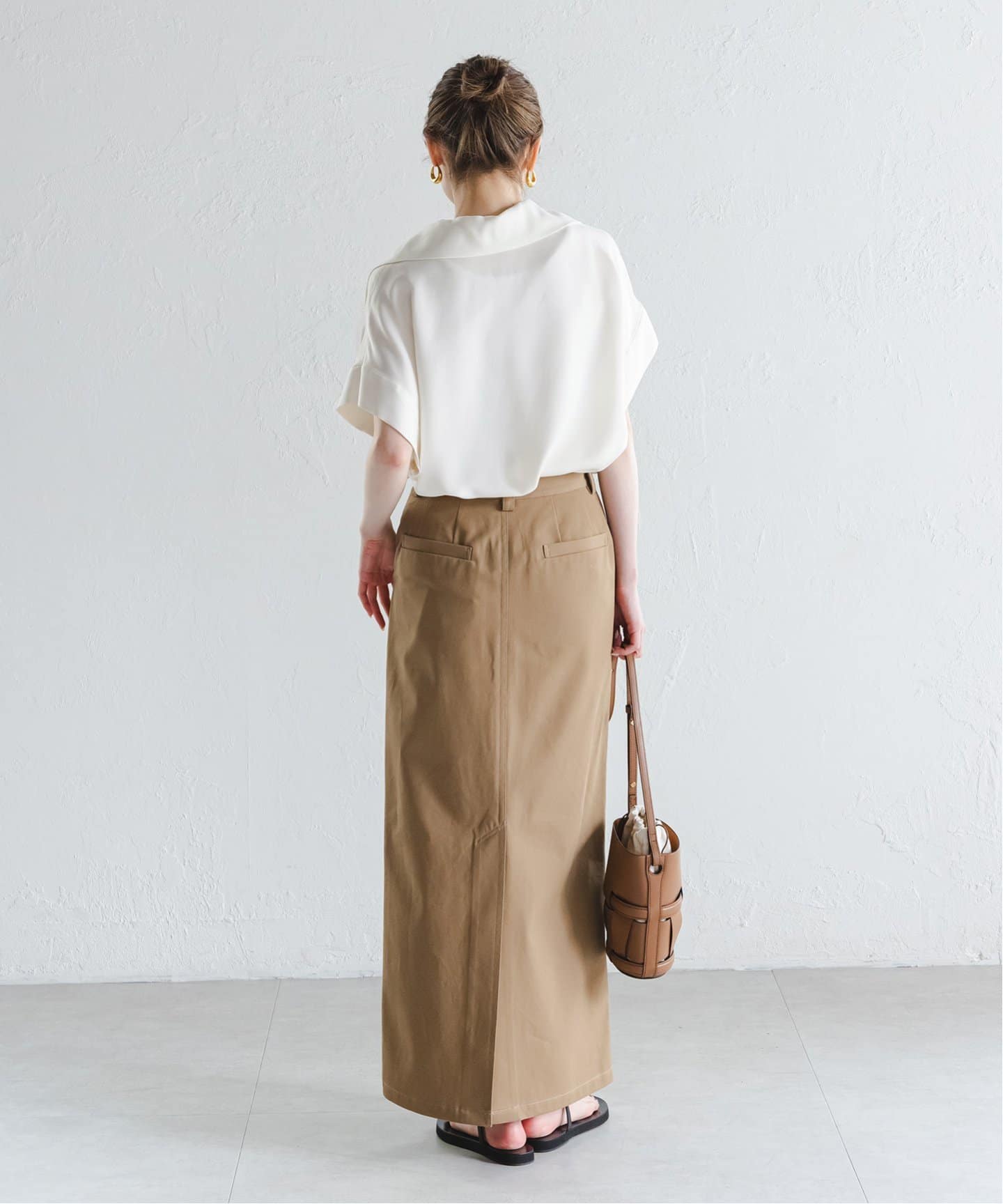 2WAYワイドカラーヘビーキュプラブラウス（シャツ／ブラウス）｜NOBLE