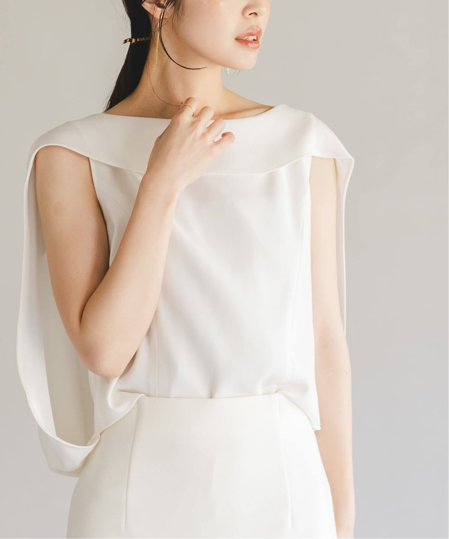 WEB限定追加》【洗える】バルーンケープブラウス（シャツ
