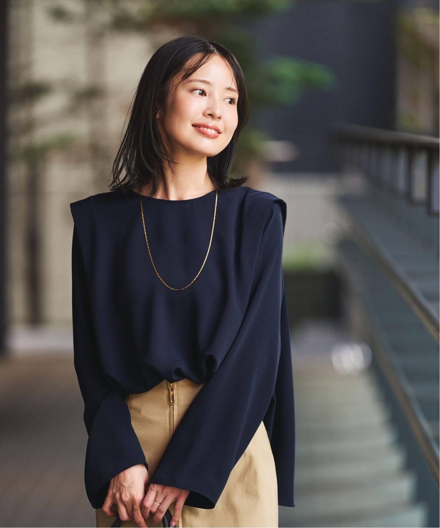 ENFOLD DRAPE FLARE BLOUSEドレープフレアブラウス STAND DRAPE PULLOVER｜38｜WHT｜SHIRTS AND BLOUSES｜ENFÖLD OFFICIAL