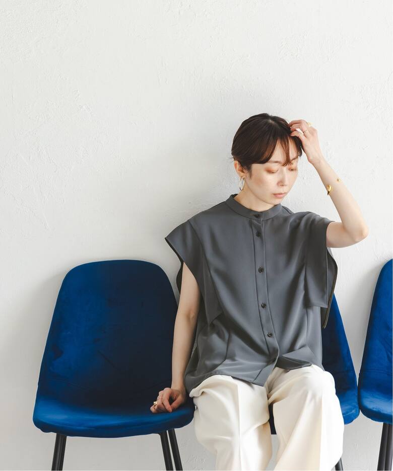 WEB限定追加》スクエアースリーブフロントオープンブラウス（シャツ 