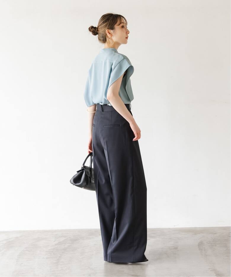 WEB限定追加》【洗える】スクエアースリーブフロントオープンブラウス2  