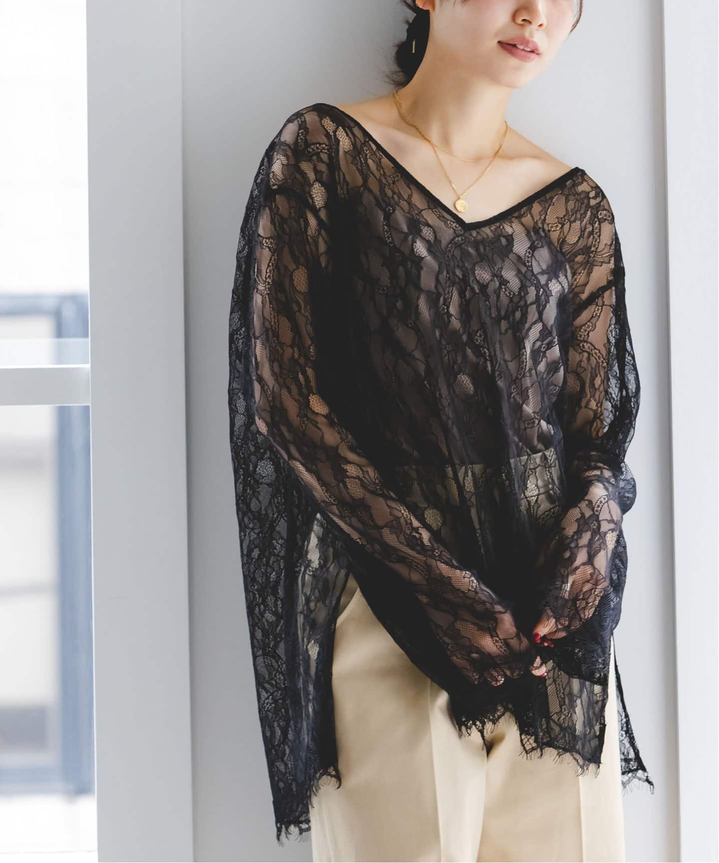 追加》サラサシアーレースブラウス（シャツ／ブラウス）｜NOBLE