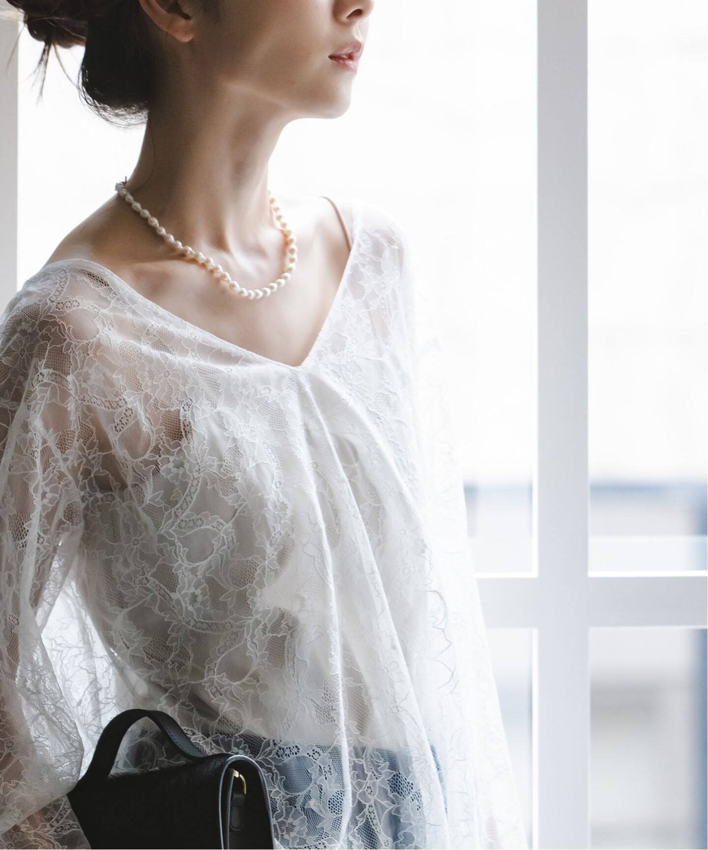 追加予約》サラサシアーレースブラウス（シャツ／ブラウス）｜NOBLE