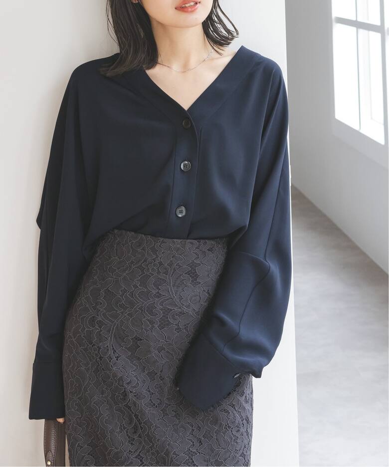 追加》エステルダブルクロスカーデブラウス3（シャツ／ブラウス  