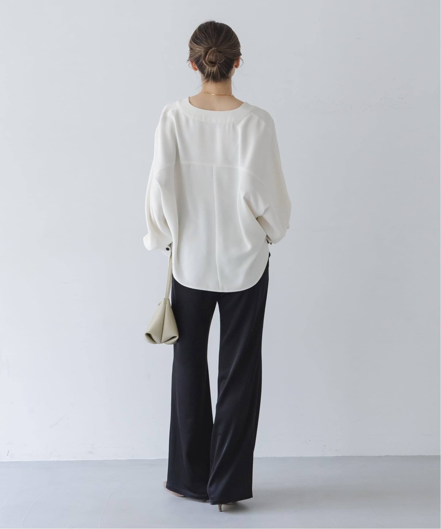 追加・WEB限定カラー》エステルダブルクロスカーデブラウス（シャツ