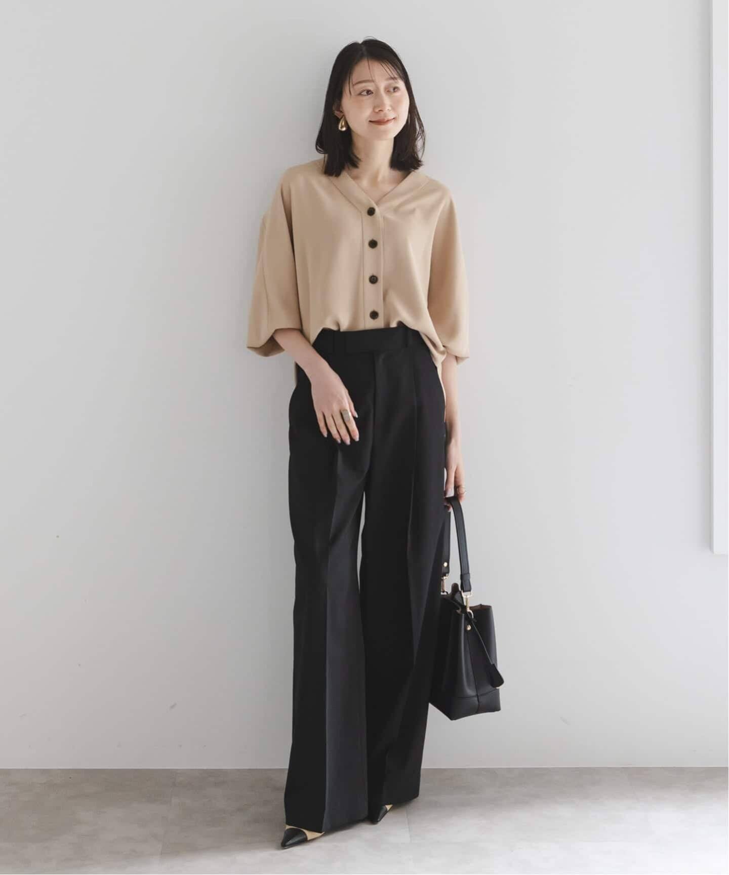 追加・WEB限定カラー》エステルダブルクロスカーデブラウス（シャツ