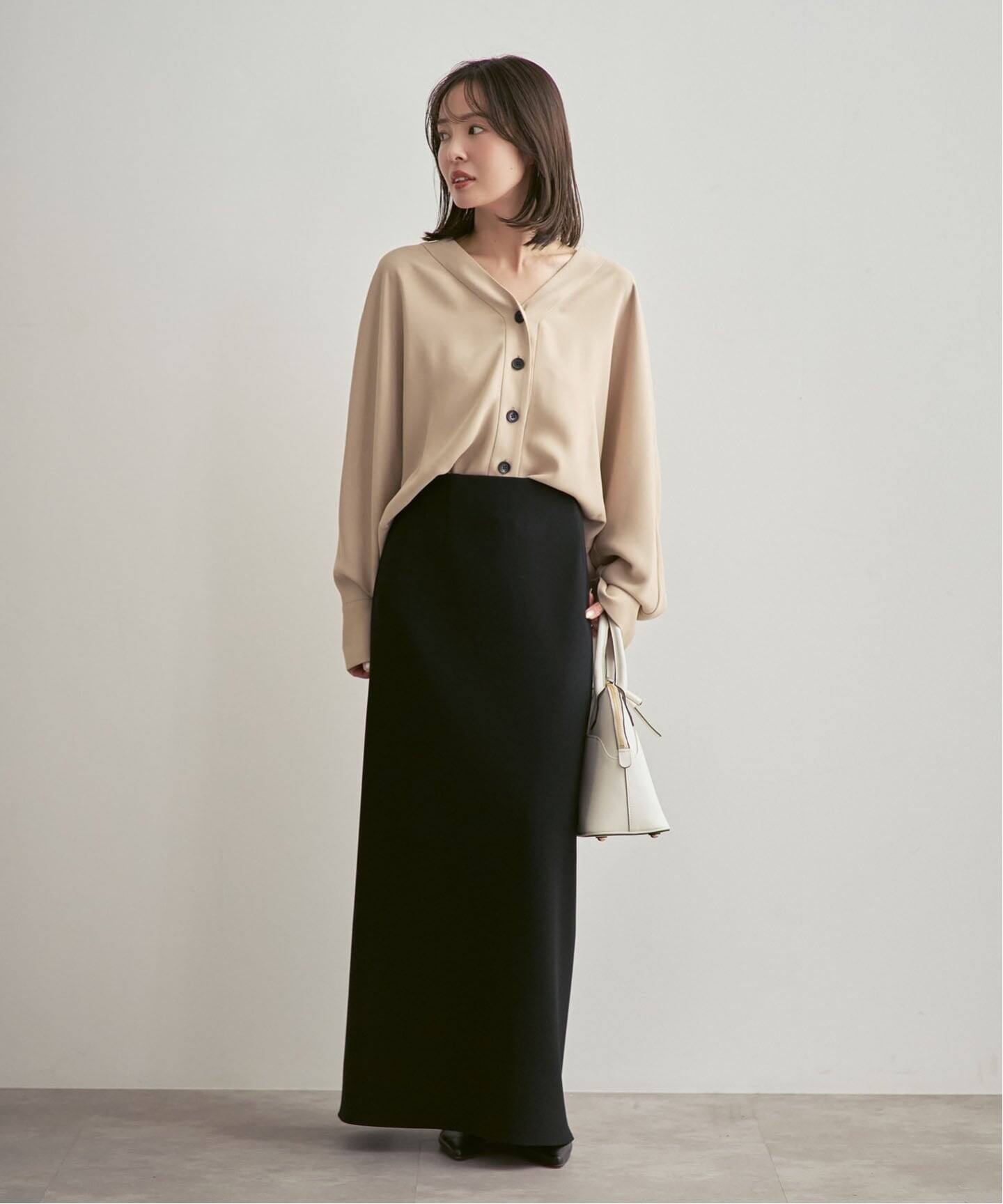 追加・WEB限定カラー》エステルダブルクロスカーデブラウス（シャツ