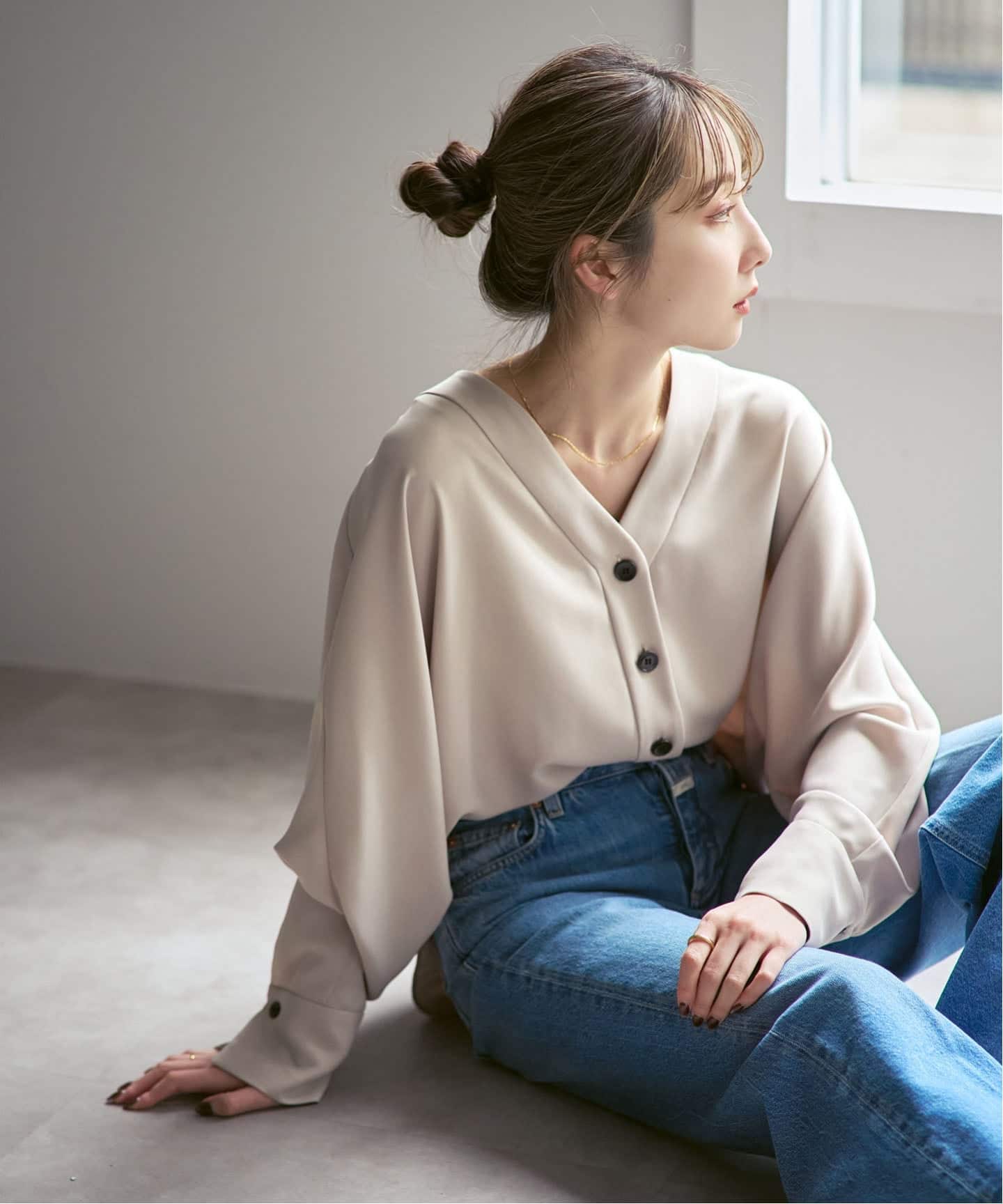 追加予約・WEB限定カラー》エステルダブルクロスカーデブラウス