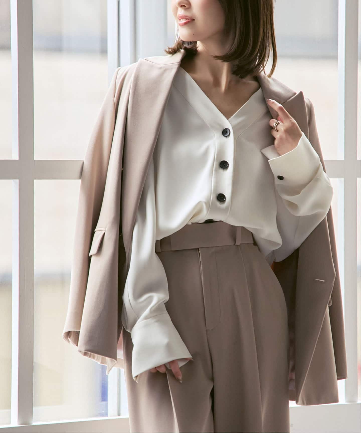 追加予約・WEB限定カラー》エステルダブルクロスカーデブラウス