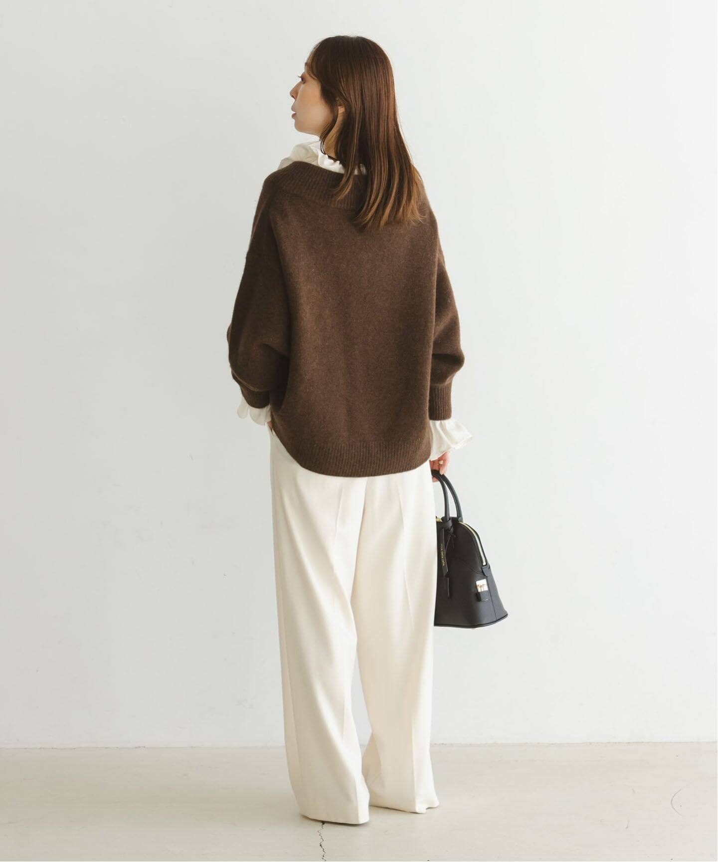 2WAYストリングスラッフルロングスリーブブラウス（シャツ／ブラウス