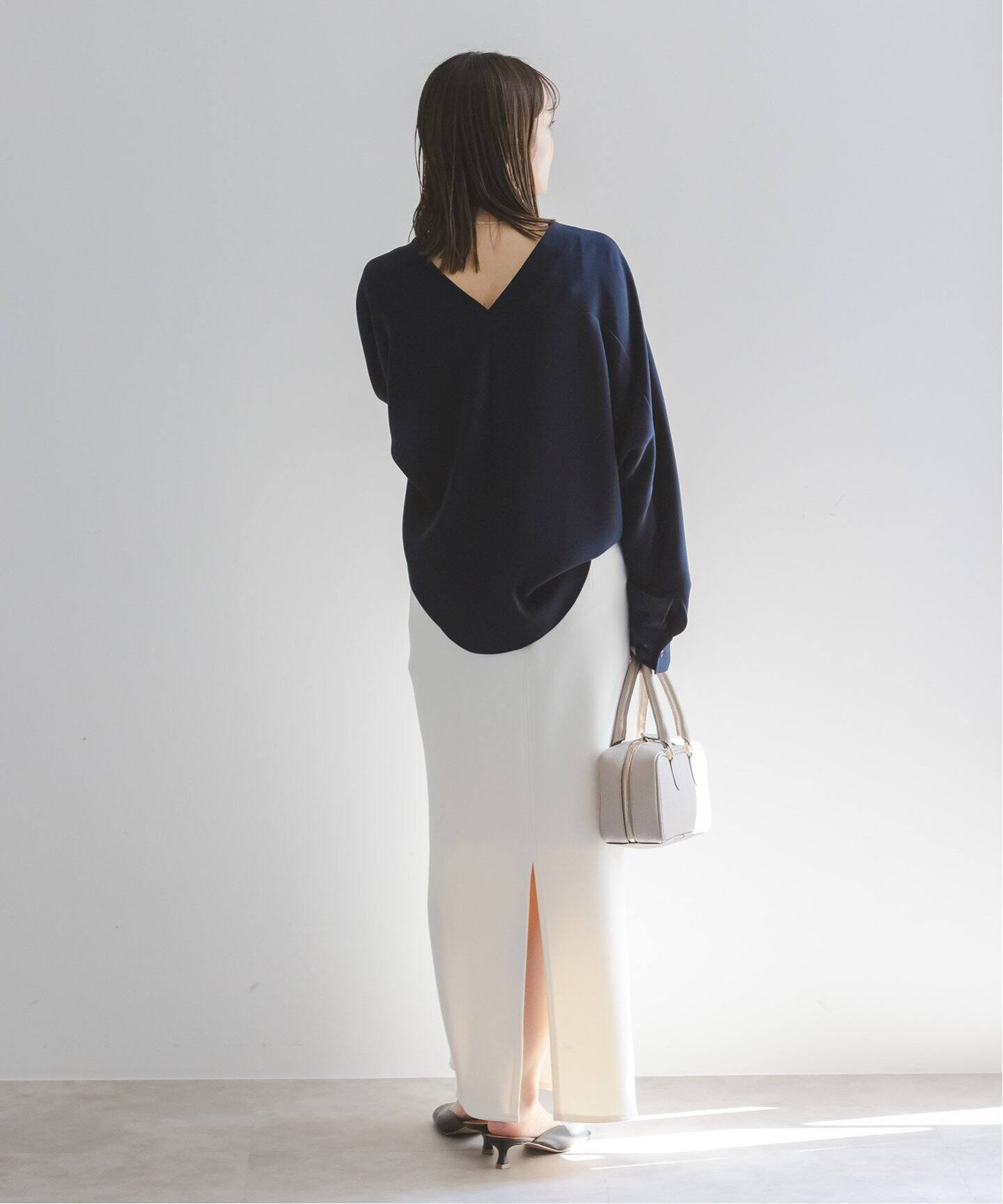 nowos ノーウォス 20AW Pin tuck gauze blouse ブラウスシャツ 5203005507 ホワイト F Tulle lace blouse-チュールレースブラウス-nowos（ノーウォス）通販