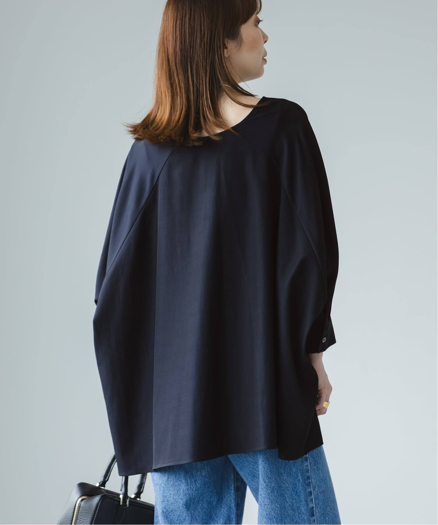 極美品 NOBLE ドットプリントシャンタンブラウス ノーブル ネイビー系 極美品 NOBLE ドットプリントシャンタンブラウス ノーブル ネイビー系