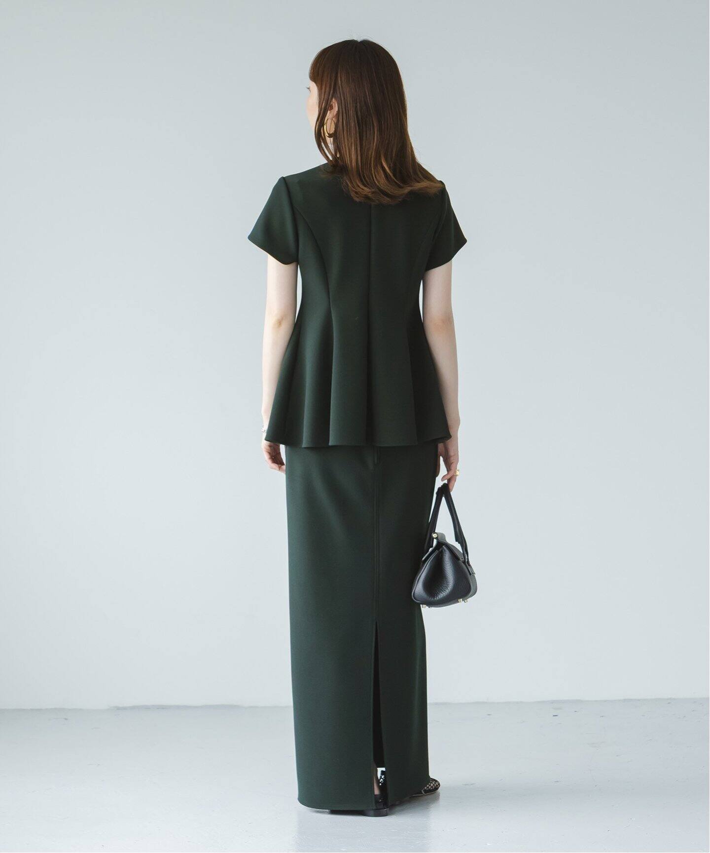 コンフォートジャージーライクペプラムブラウス（シャツ