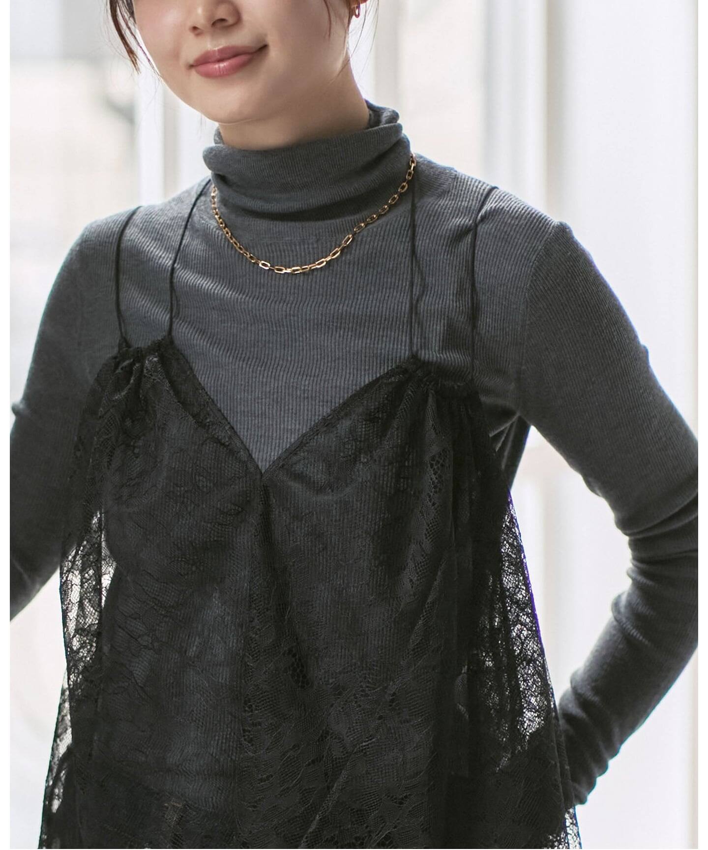 追加》ラッセルレースギャザーキャミ（キャミソール）｜NOBLE