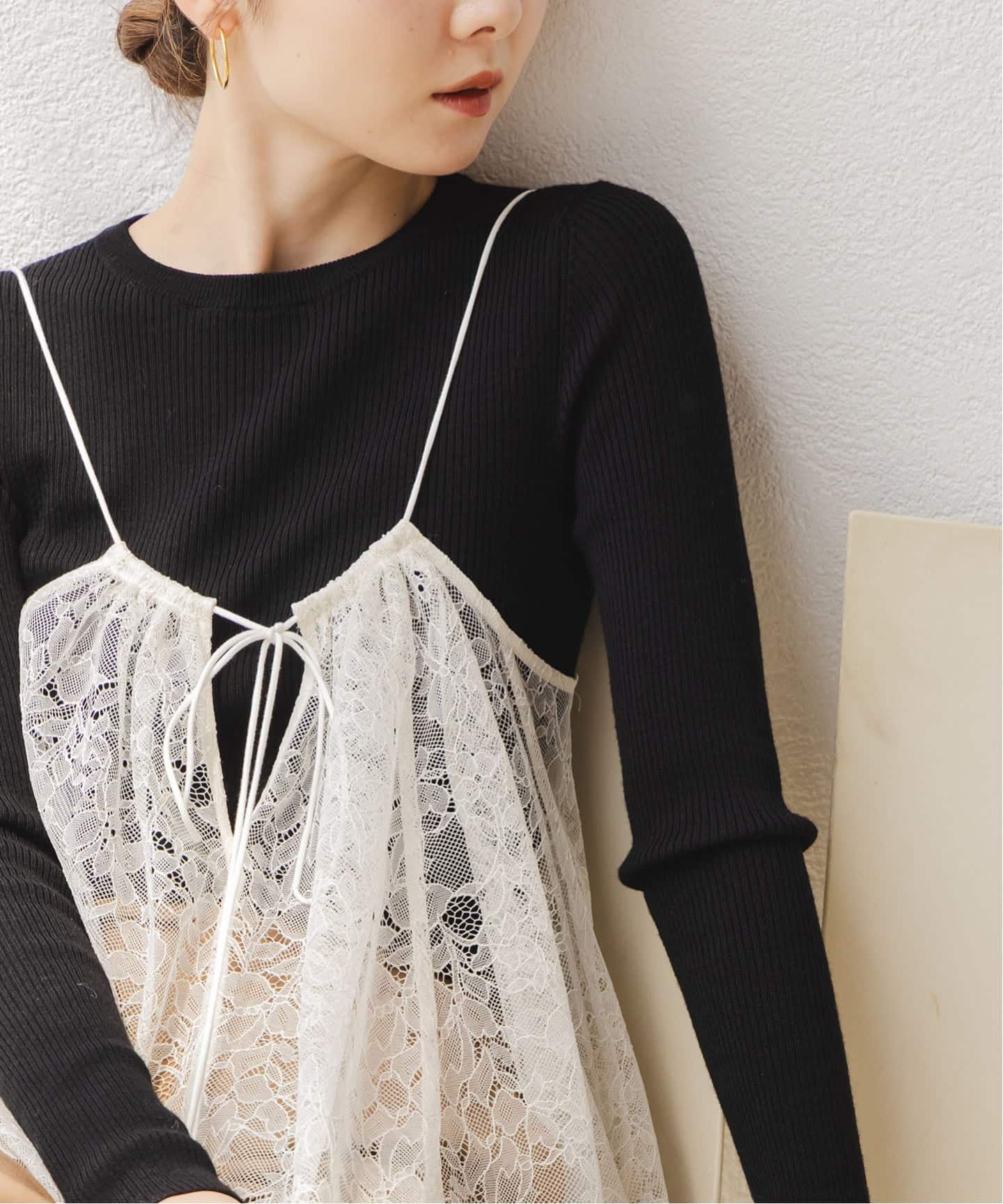 追加予約》ラッセルレースギャザーキャミ（キャミソール）｜NOBLE