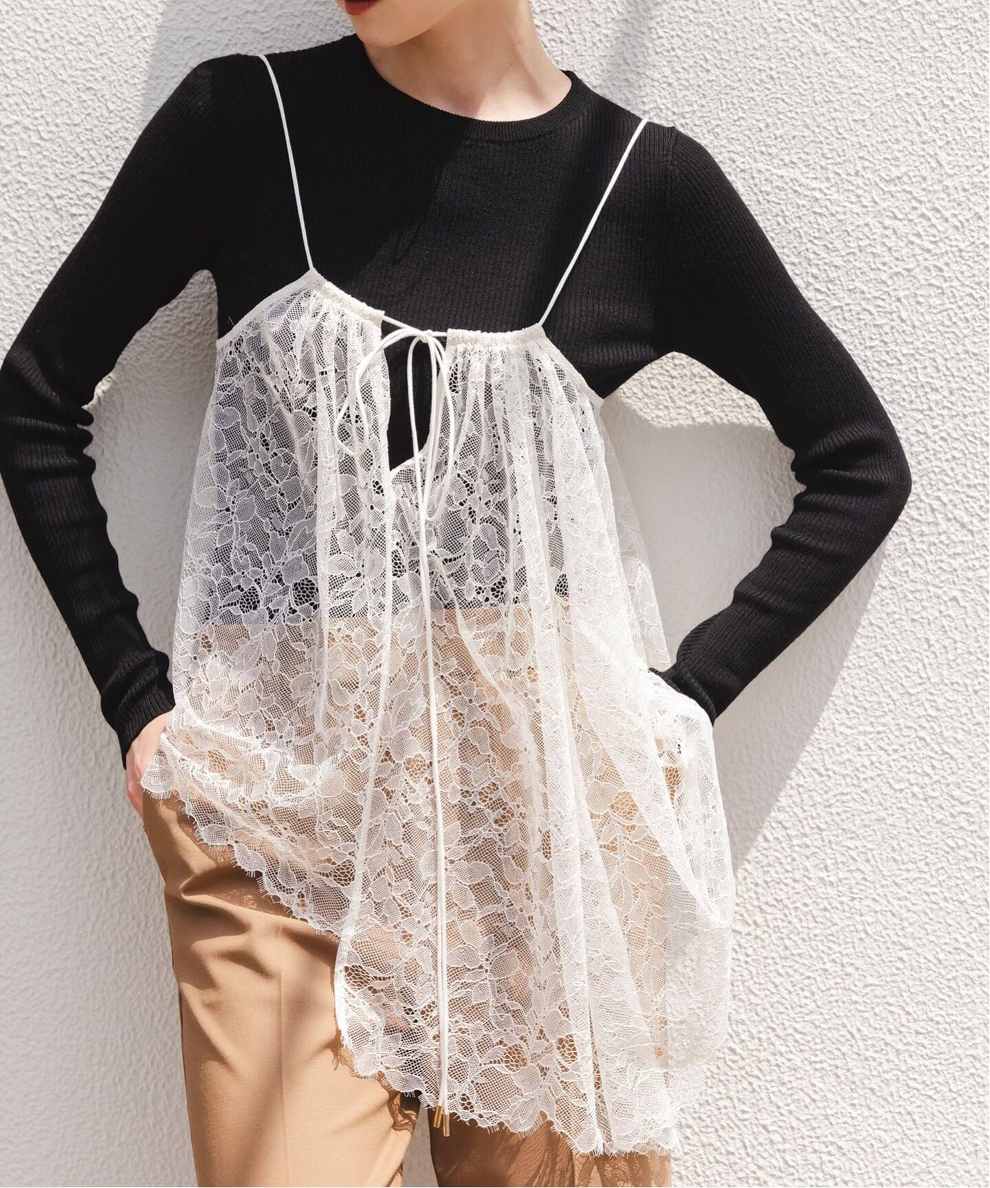 追加》ラッセルレースギャザーキャミ（キャミソール）｜NOBLE