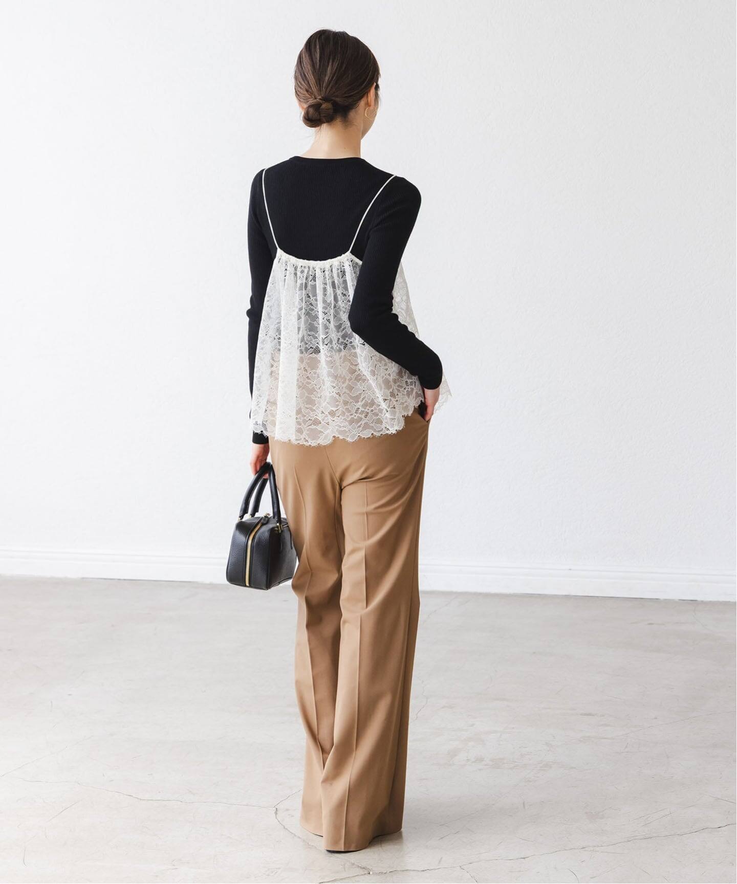 追加予約》ラッセルレースギャザーキャミ（キャミソール）｜NOBLE